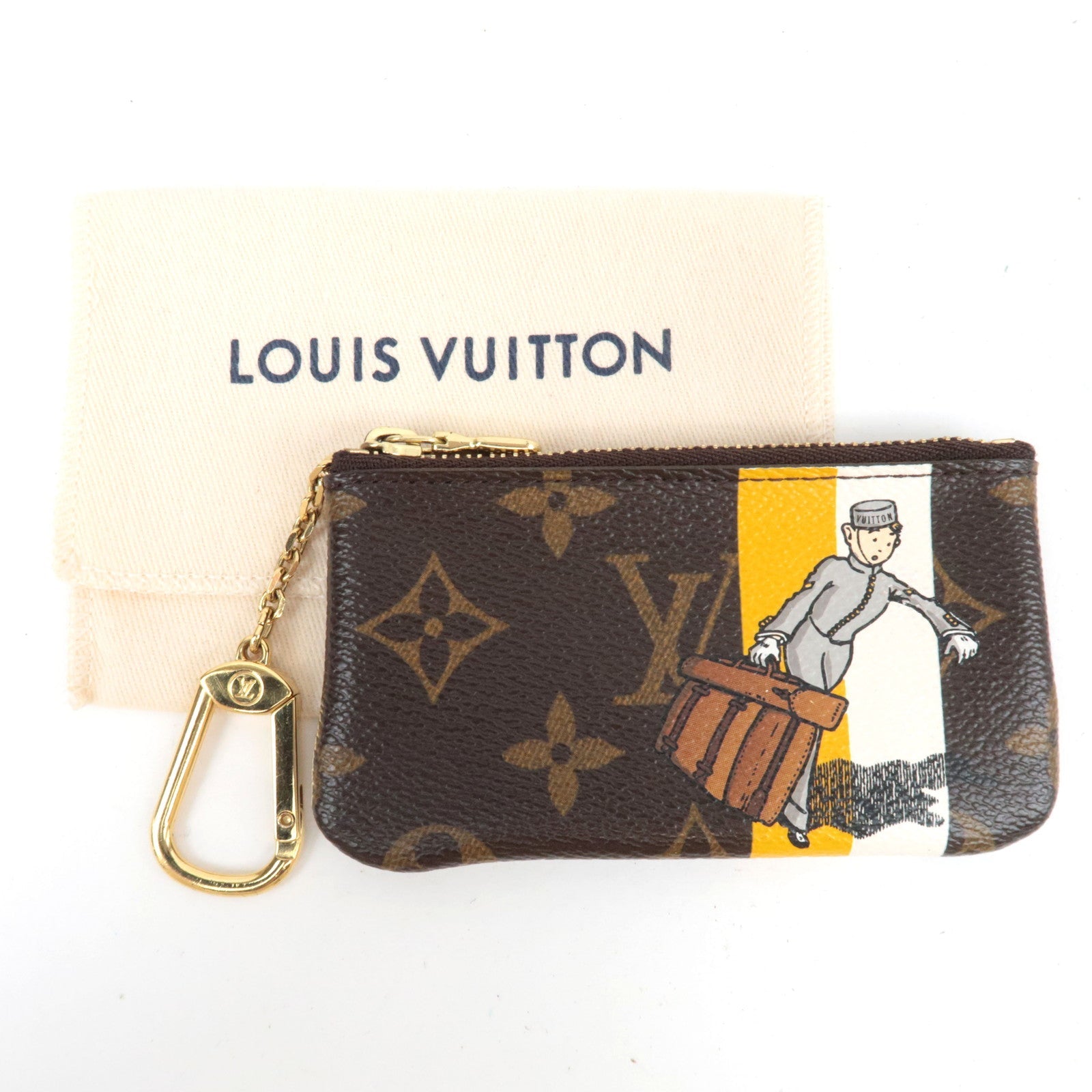 Louis Vuitton Monogram Groom Pochette Cles Coin Case Jaune M60033 CA0096 *Dust bag