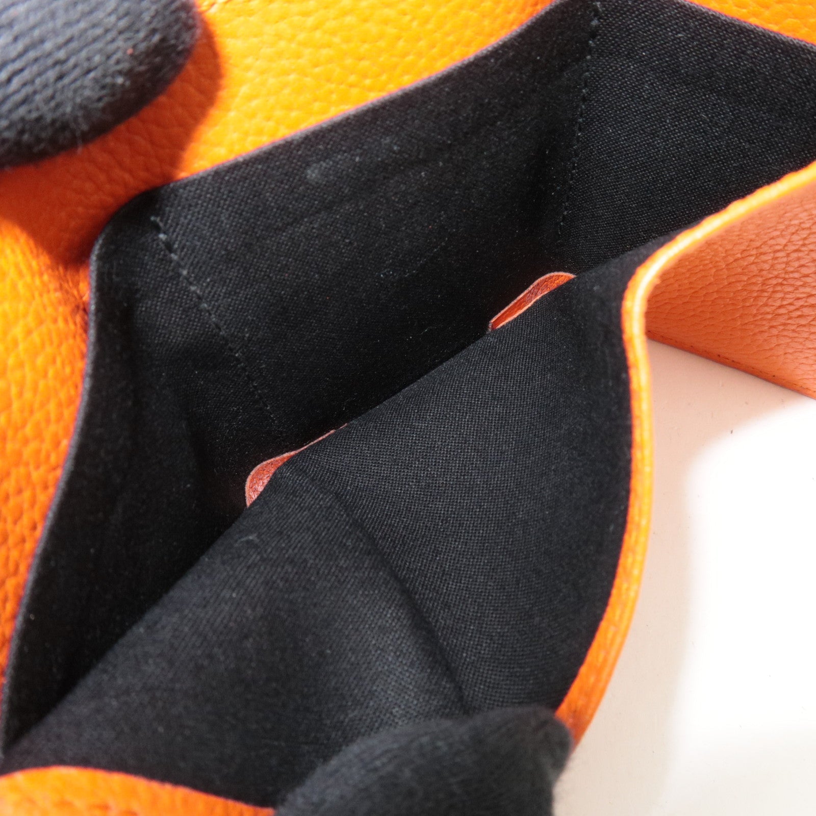 BALENCIAGA Tri-Fold Leather Compact Wallet Orange