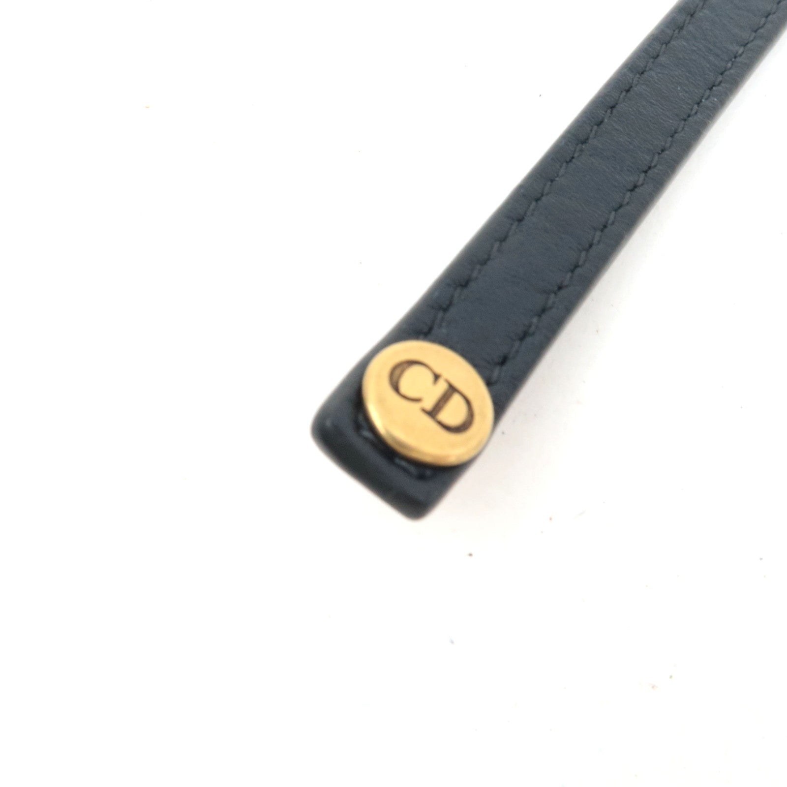 Christian Dior Oblique Saddle Coin Case Canvas Leather Blue *Box, Dust bag