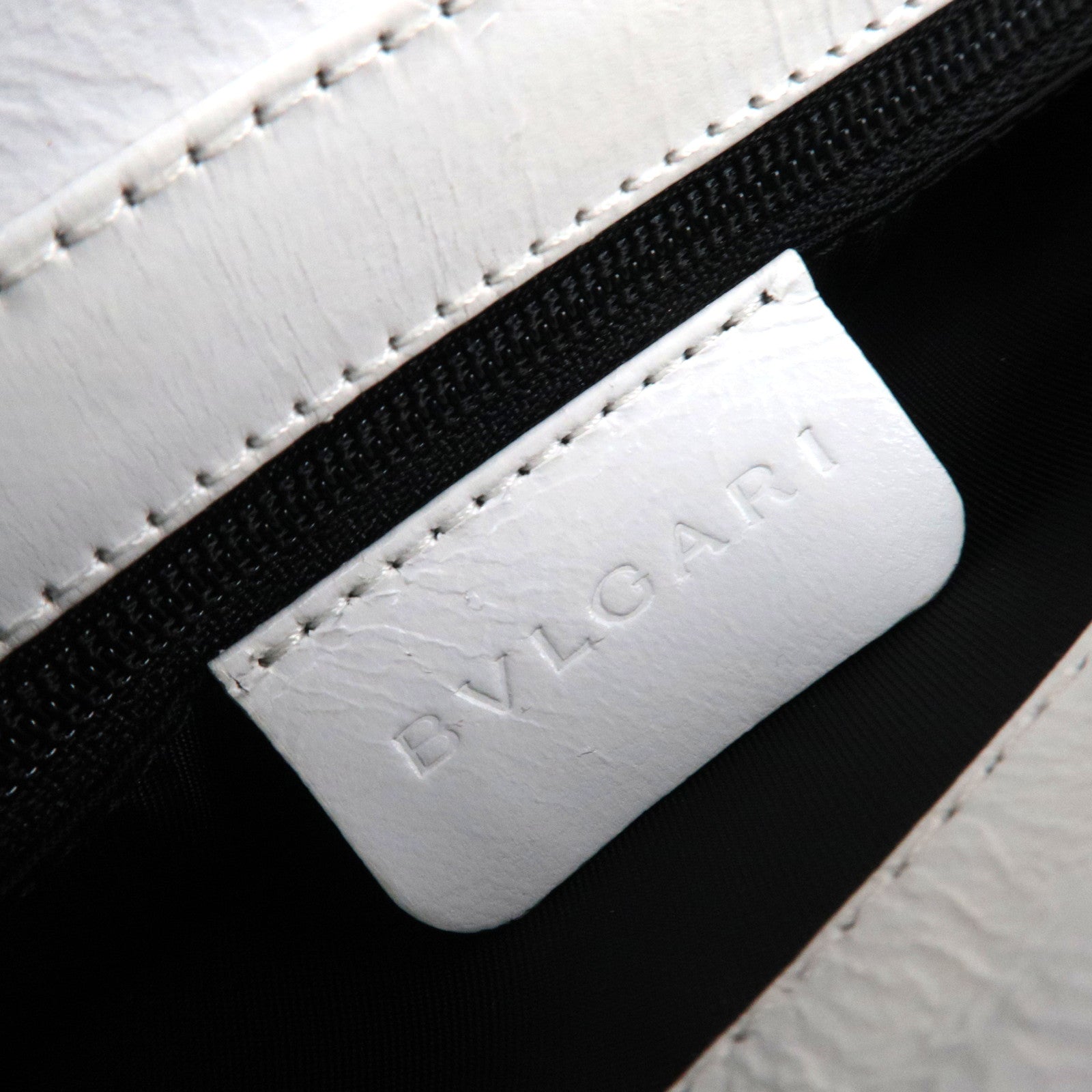 BVLGARI Logomania Silk Leather Handbag Blue White Orange *Dust bag