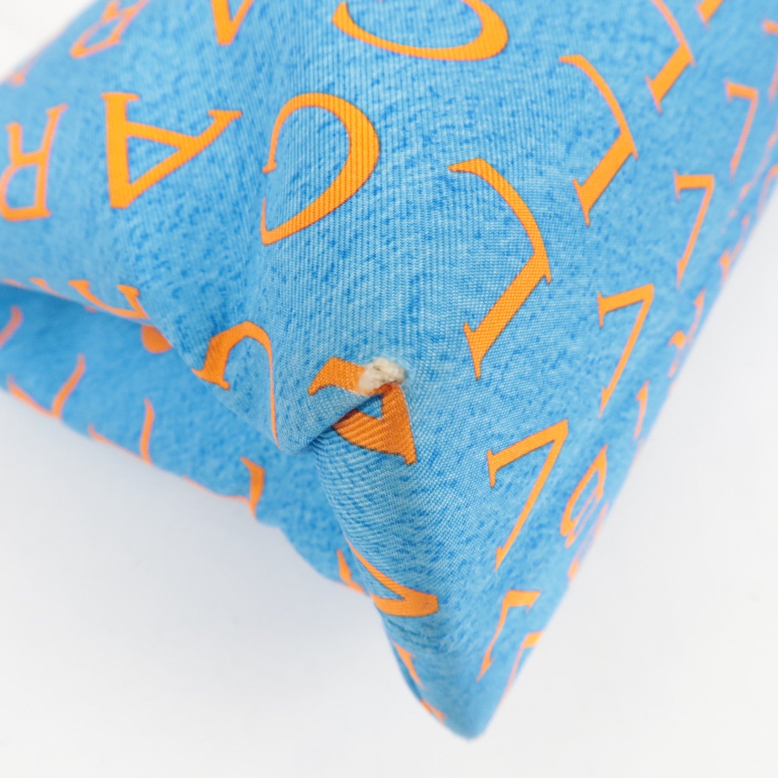 BVLGARI Logomania Silk Leather Handbag Blue White Orange *Dust bag