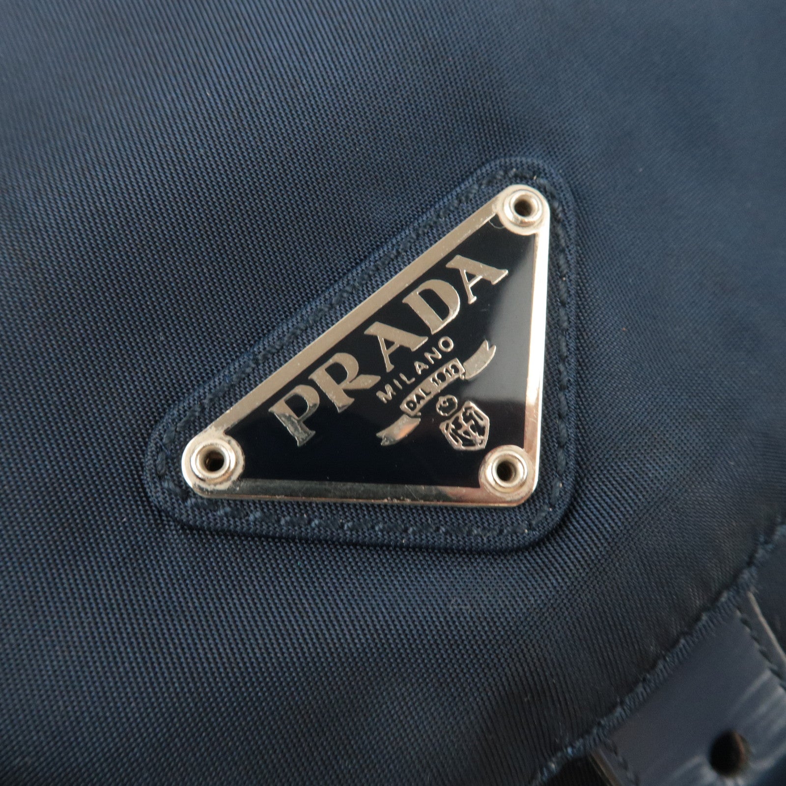 PRADA Nylon Leather Shoulder Bag Navy B8994 *G card, Dust bag