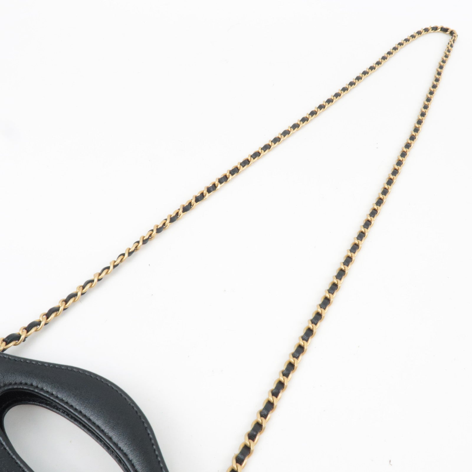 CHANEL 31 Suede Nano Chain Shoulder Bag Black Gold HDW AP3656 L5A8G178 *Box, Dust bag