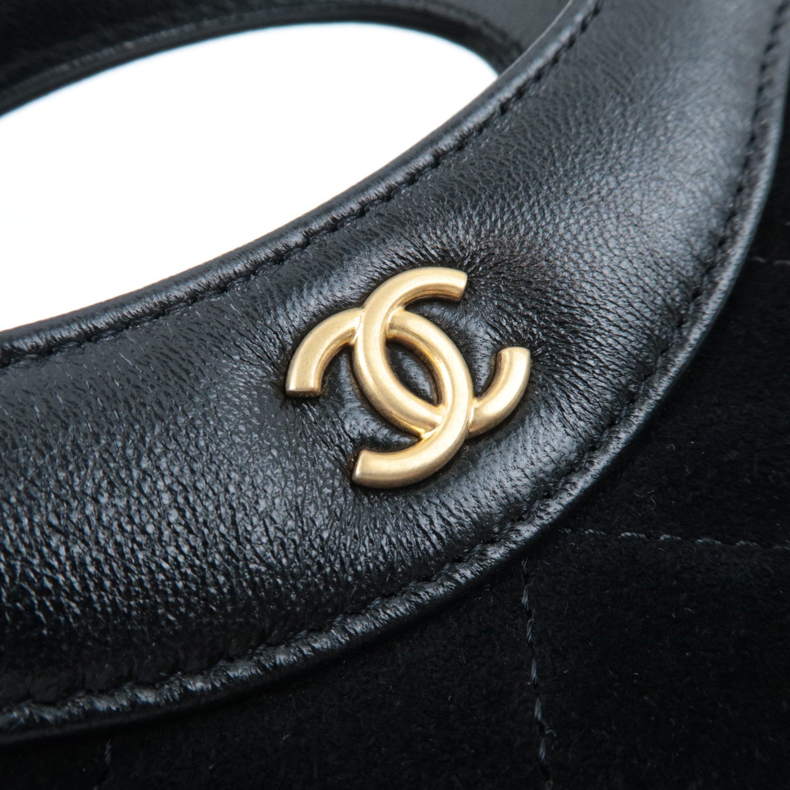 CHANEL 31 Suede Nano Chain Shoulder Bag Black Gold HDW AP3656 L5A8G178 *Box, Dust bag