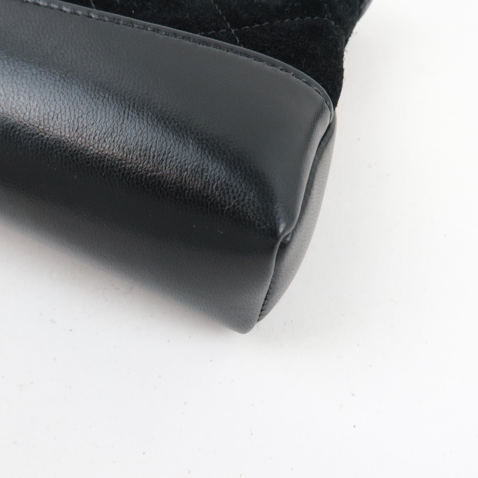 CHANEL 31 Suede Nano Chain Shoulder Bag Black Gold HDW AP3656 L5A8G178 *Box, Dust bag