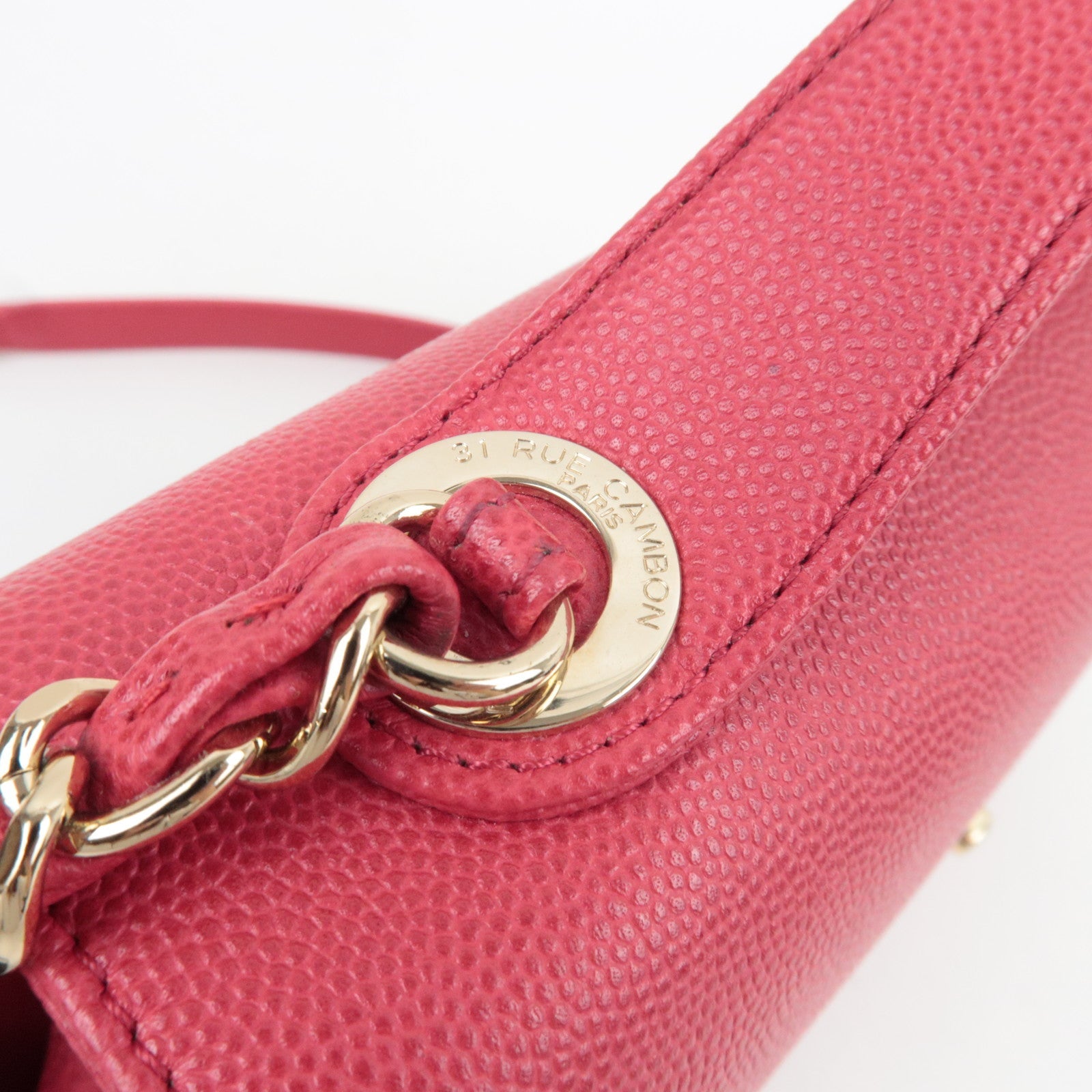 CHANEL Matelasse Business Affinity Medium 2Way Caviarskin Chain Shoulder Bag Pink A93607 24573450 *G card