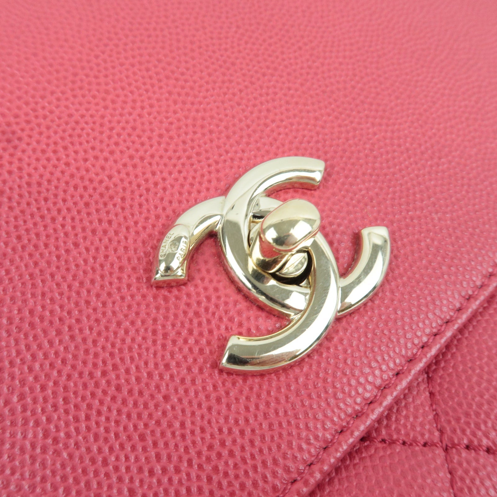 CHANEL Matelasse Business Affinity Medium 2Way Caviarskin Chain Shoulder Bag Pink A93607 24573450 *G card