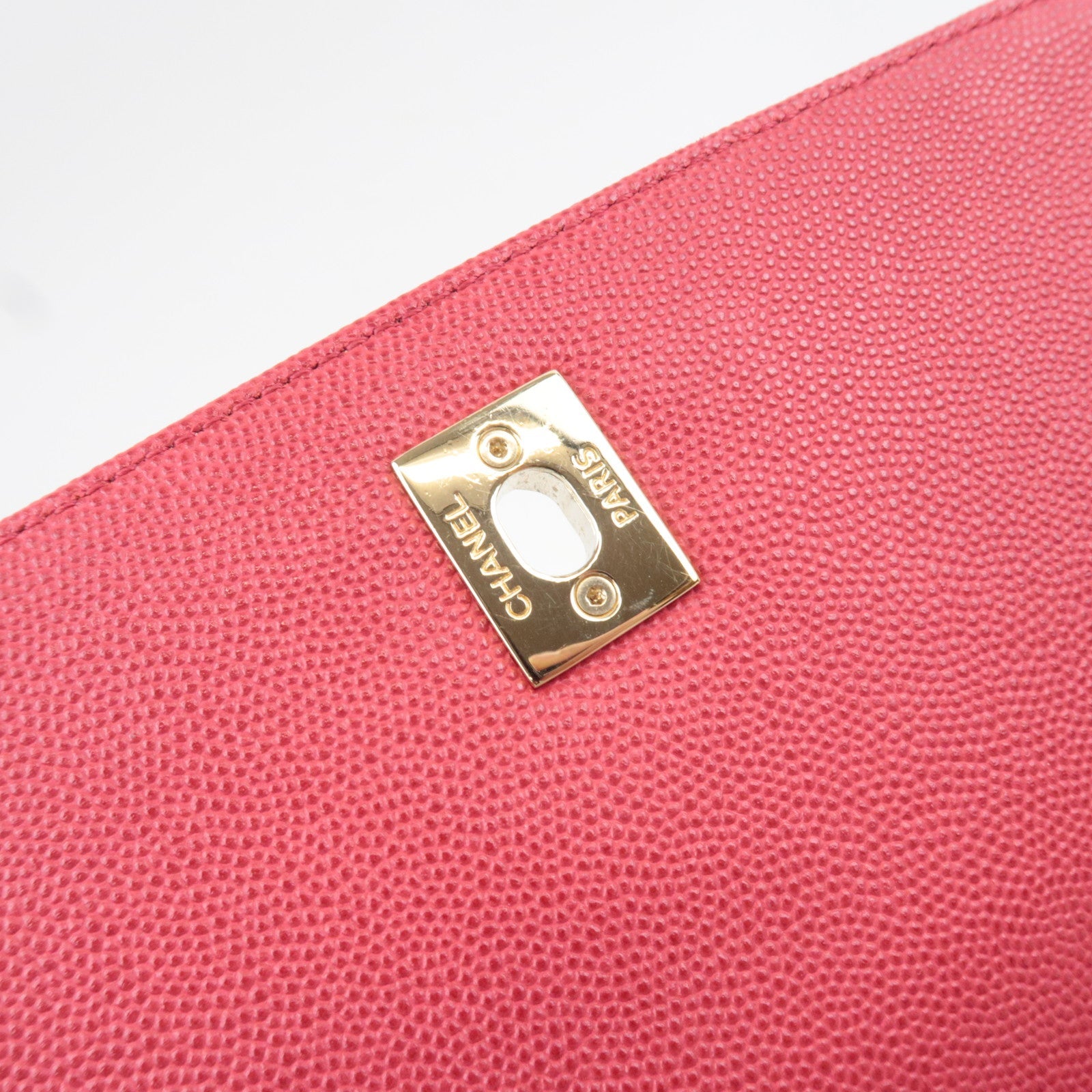 CHANEL Matelasse Business Affinity Medium 2Way Caviarskin Chain Shoulder Bag Pink A93607 24573450 *G card