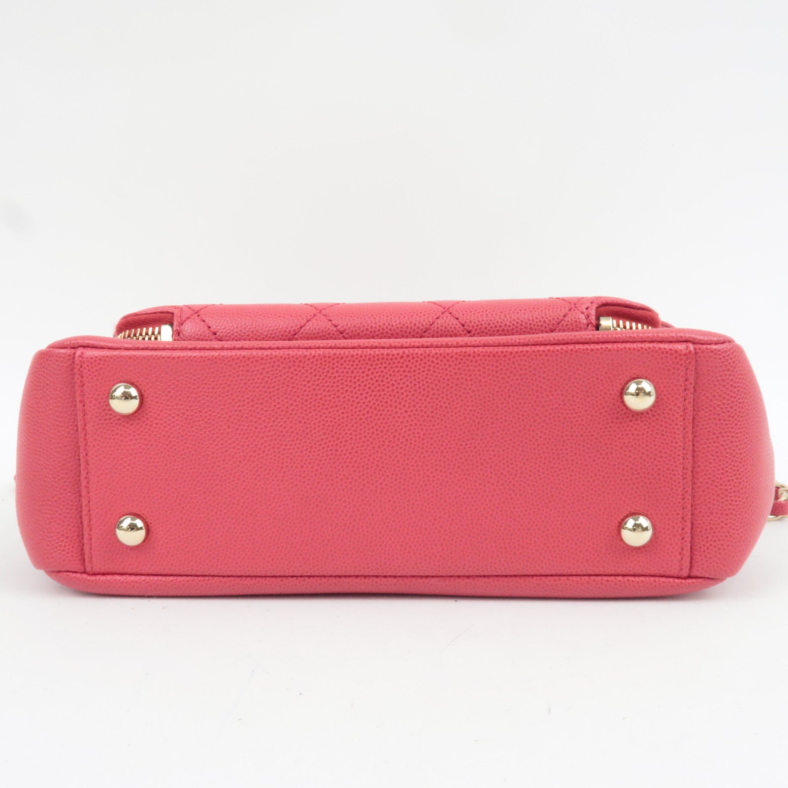 CHANEL Matelasse Business Affinity Medium 2Way Caviarskin Chain Shoulder Bag Pink A93607 24573450 *G card