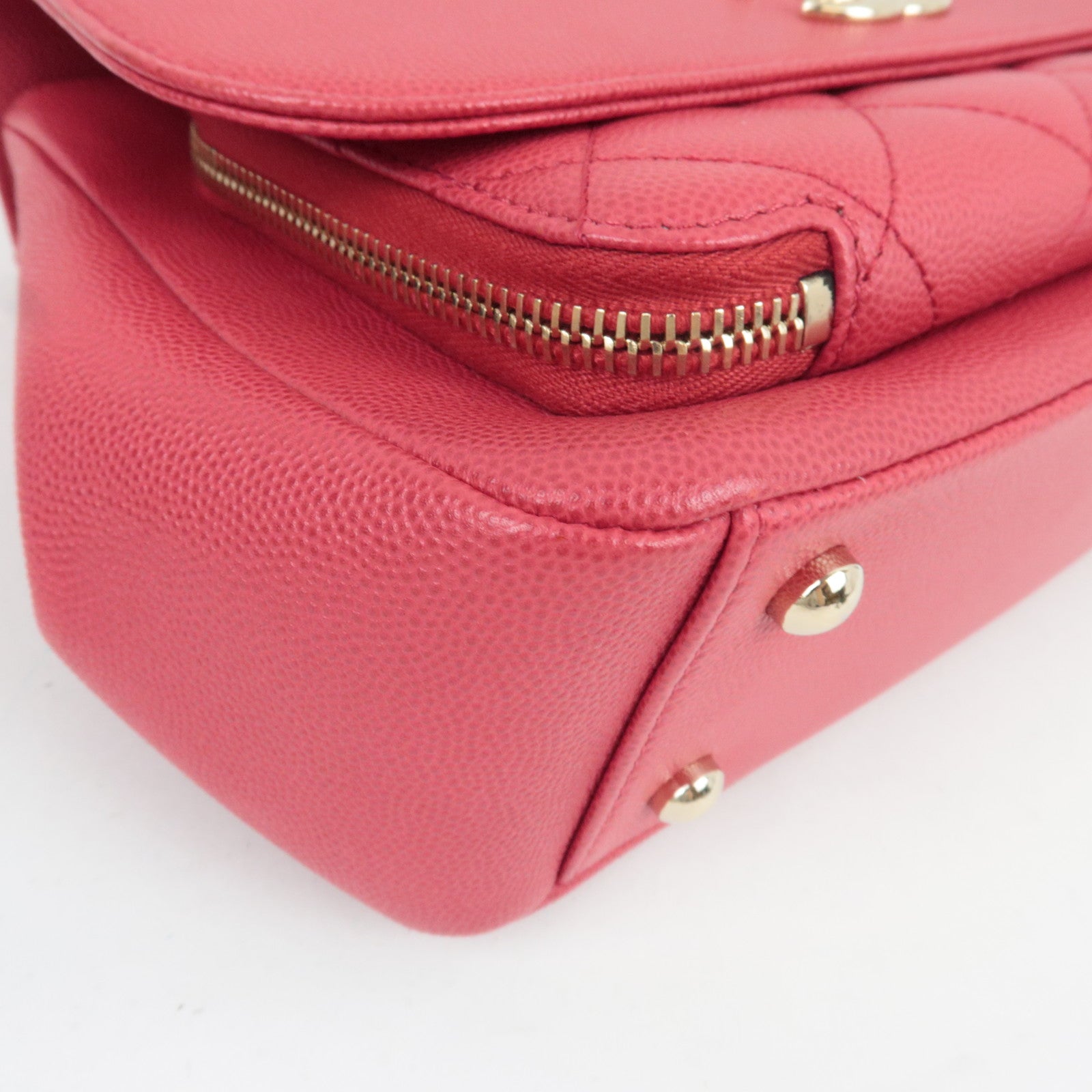 CHANEL Matelasse Business Affinity Medium 2Way Caviarskin Chain Shoulder Bag Pink A93607 24573450 *G card