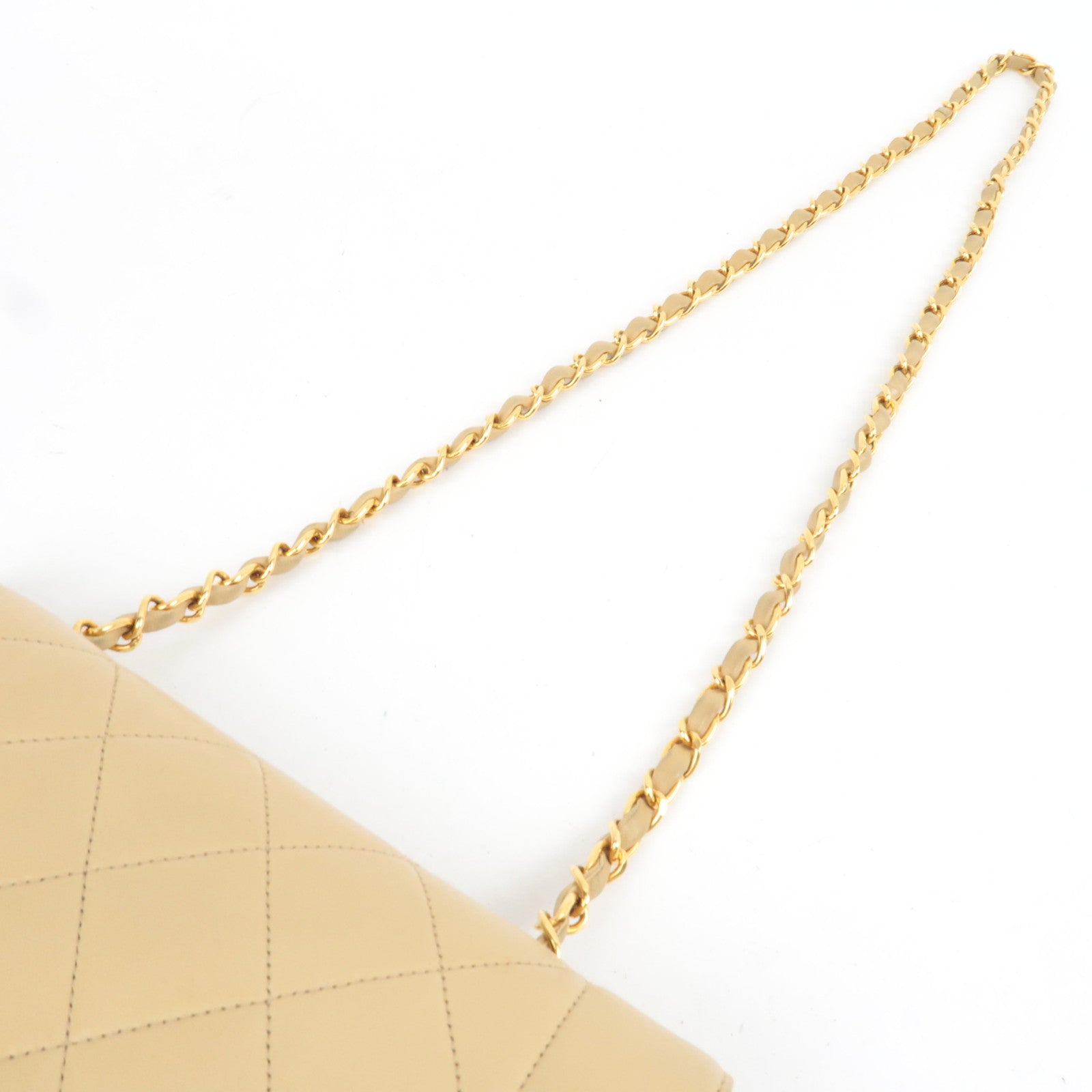 CHANEL Diana Matelasse 23 Lambskin Chain Shoulder Bag Beige A01164 2744599 *Box, Dust bag, G card