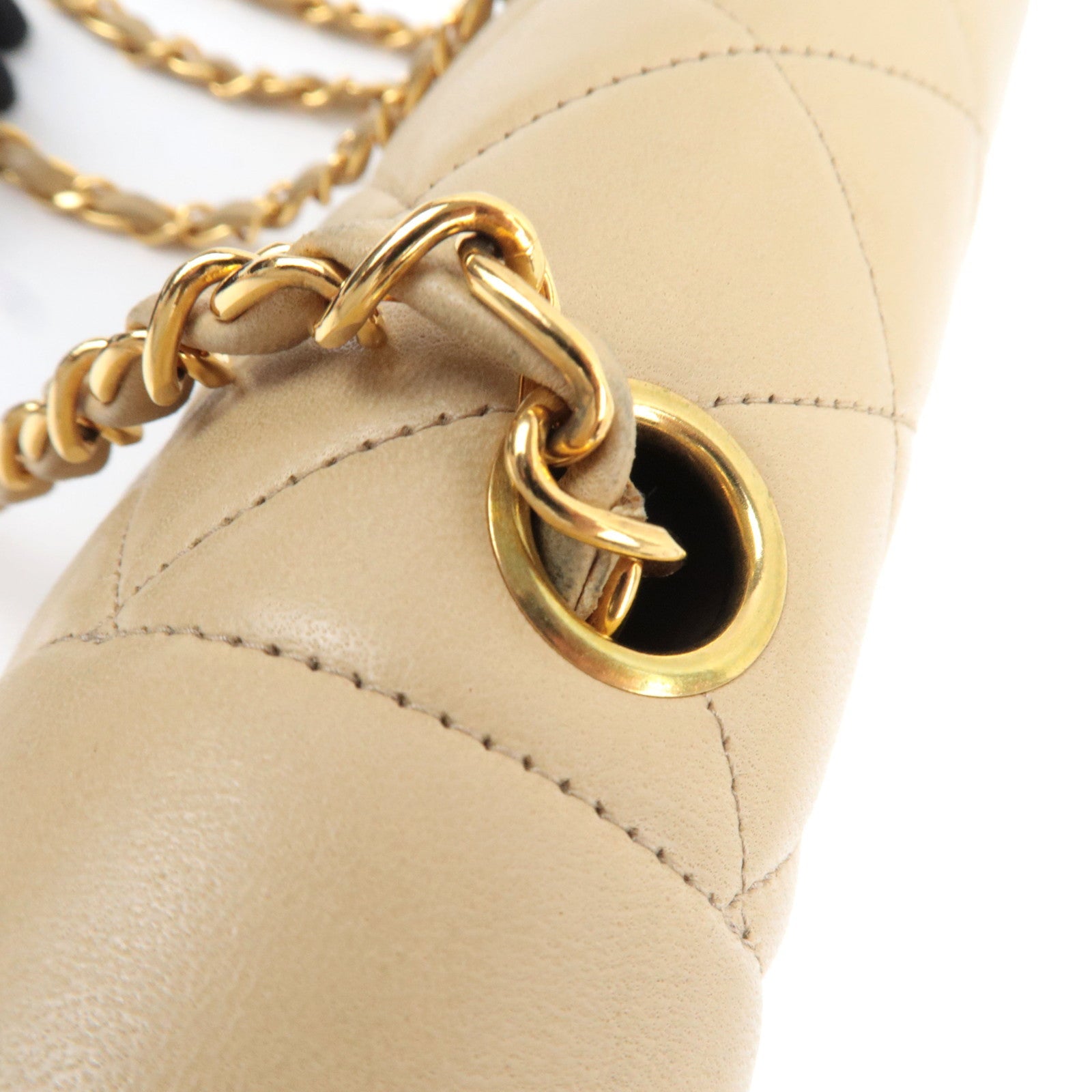 CHANEL Diana Matelasse 23 Lambskin Chain Shoulder Bag Beige A01164 2744599 *Box, Dust bag, G card