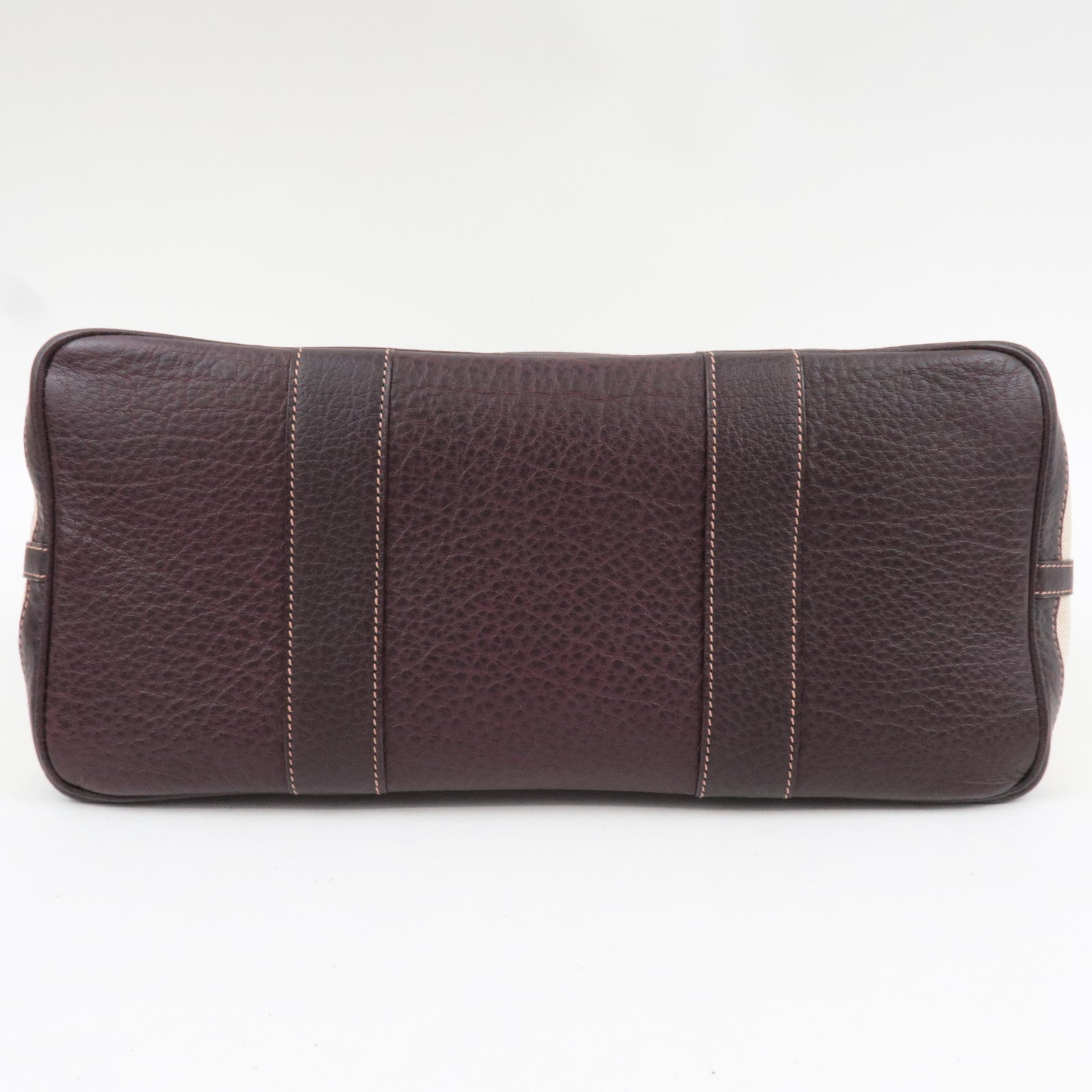 HERMES Garden Party PM Tote Bag V Stamp Toile H Leather Beige Brown *Dust bag