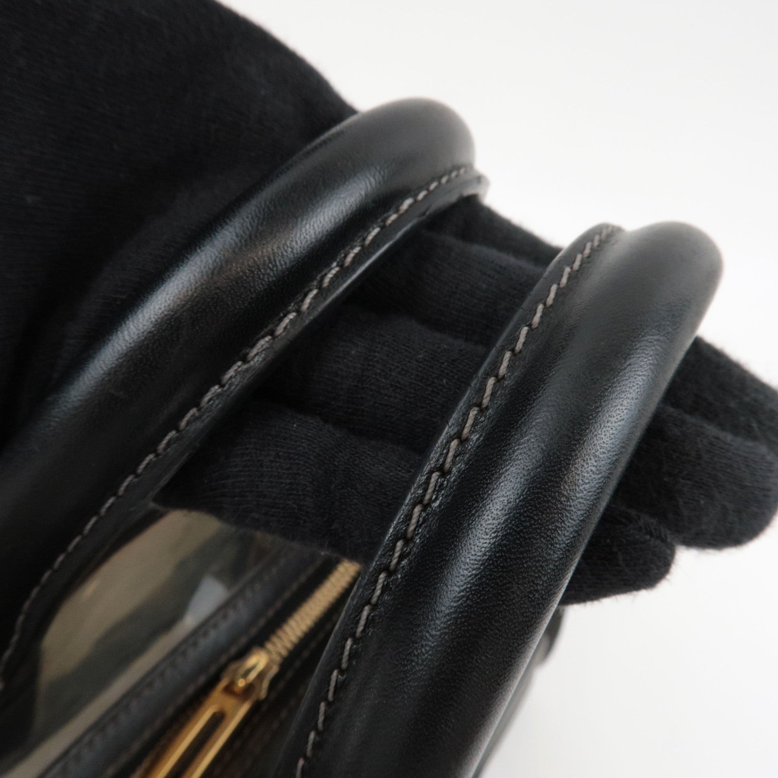 LOEWE Amazona 28 Vinyl Leather Handbag Clear Black *Pouch, Key Lock, Clochette