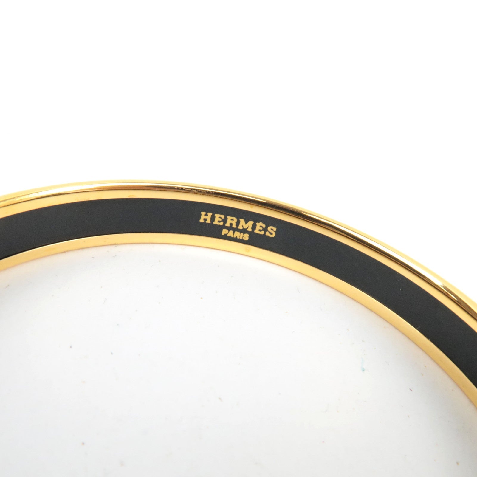 HERMES Email PM Bangle Metal Bracelet Cloisonne Sun, Moon and Stars Blue Navy Gold *Box