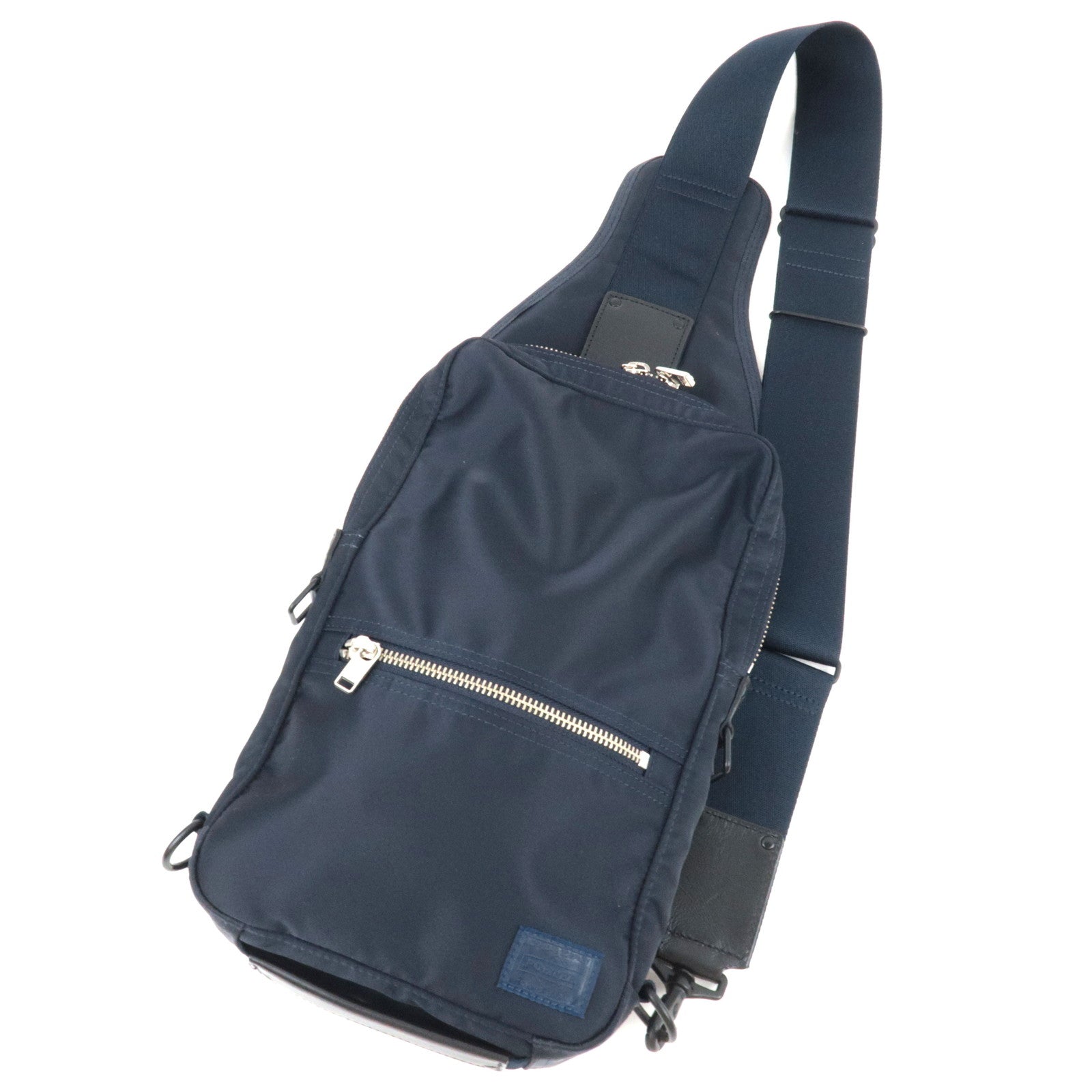 PORTER Nylon Body Bag Leather Navy82966