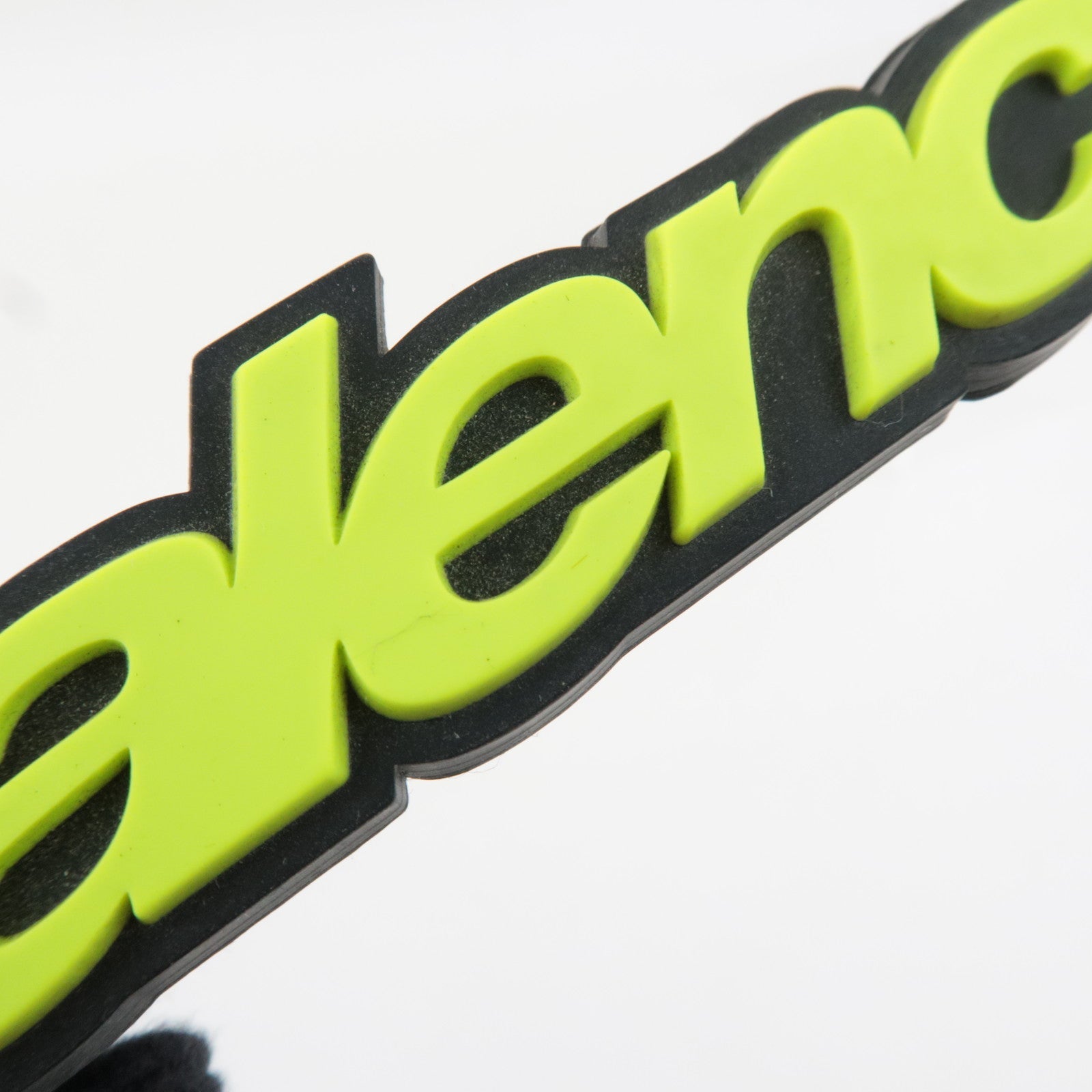 BALENCIAGA Set of 2 Big Logo Bag Charm Keychain White Neon Yellow