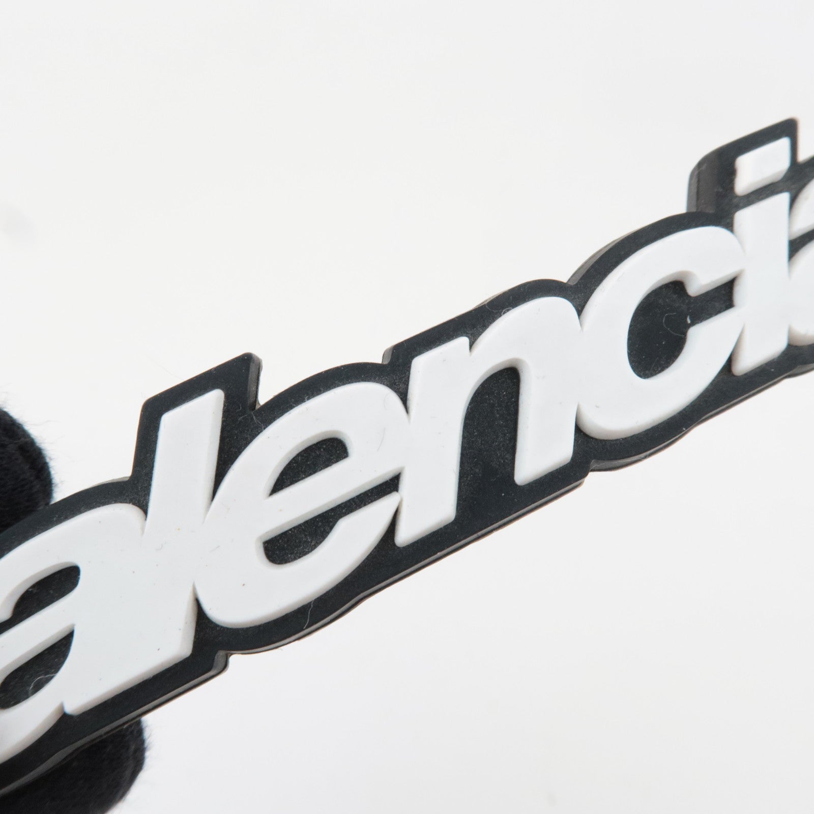 BALENCIAGA Set of 2 Big Logo Bag Charm Keychain White Neon Yellow