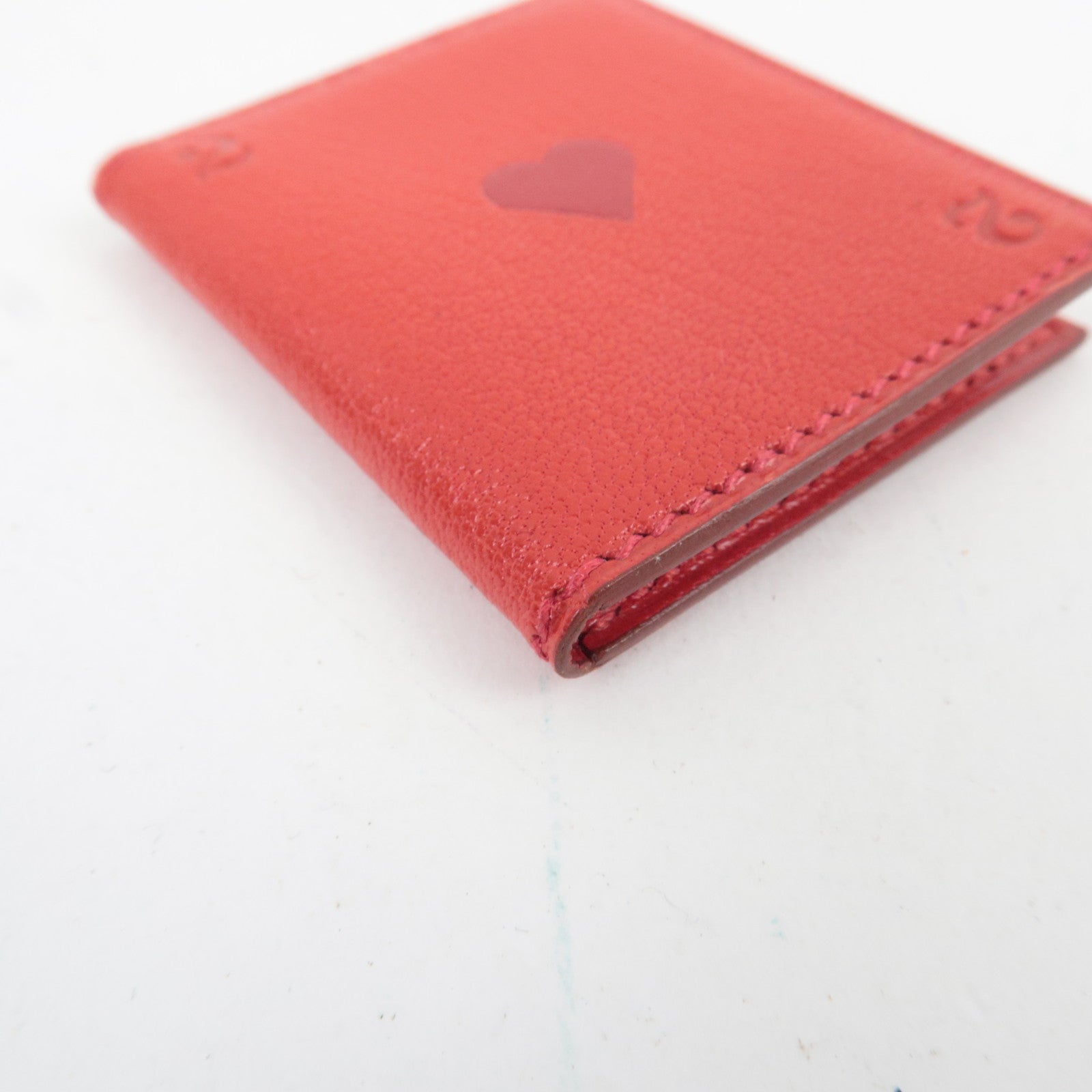 HERMES Mini Leather Photo Cover Case Red