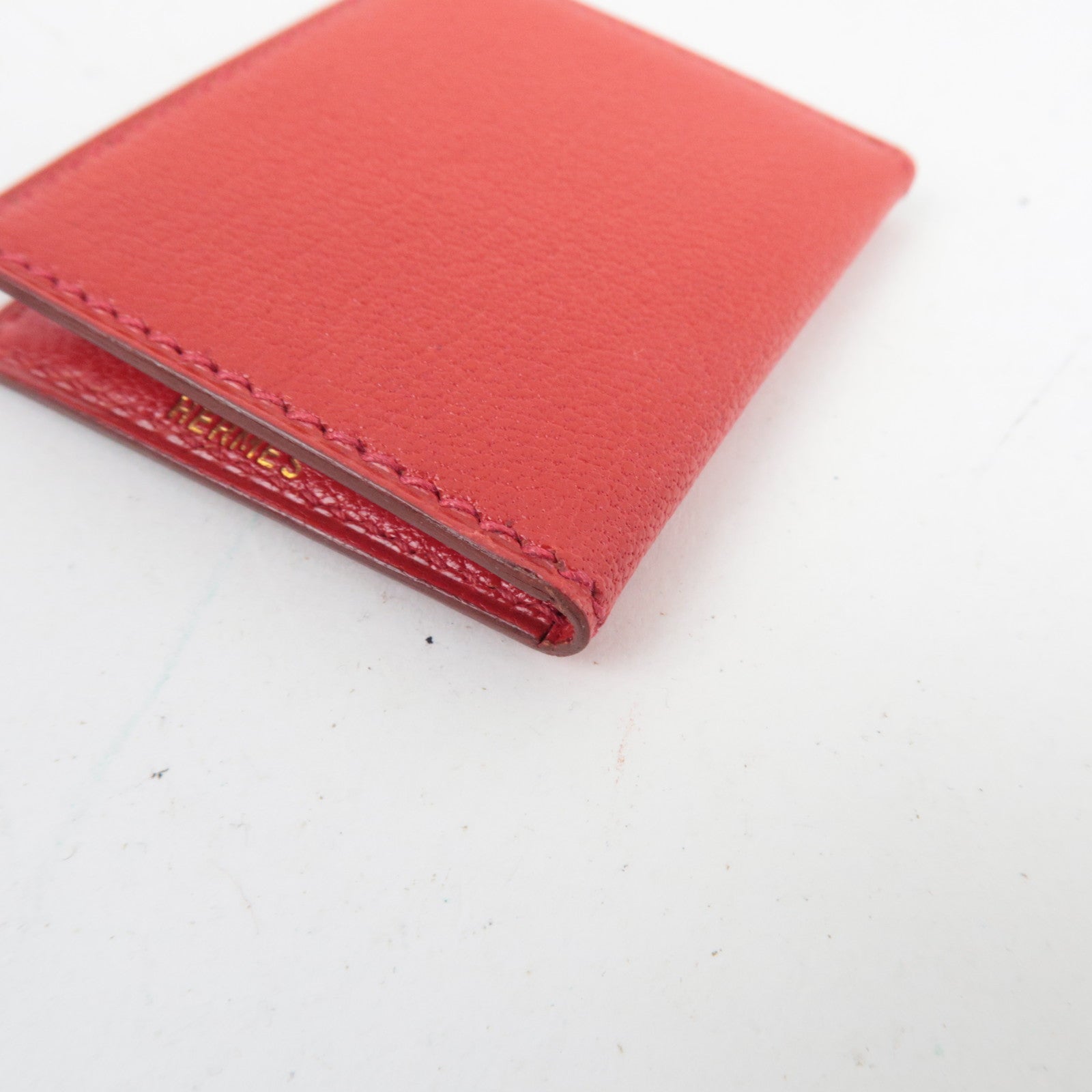 HERMES Mini Leather Photo Cover Case Red