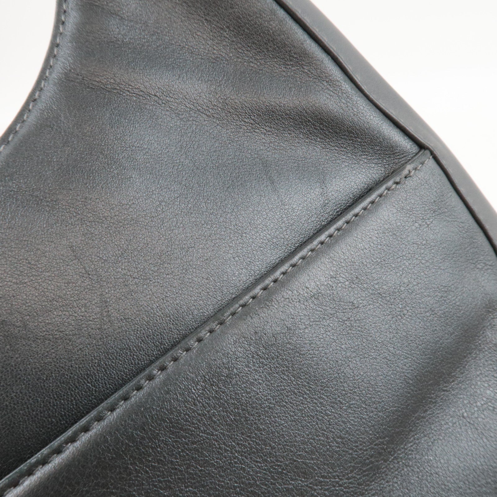 Christian Dior Maris Pearl Leather Shoulder Bag Gray *Dust bag