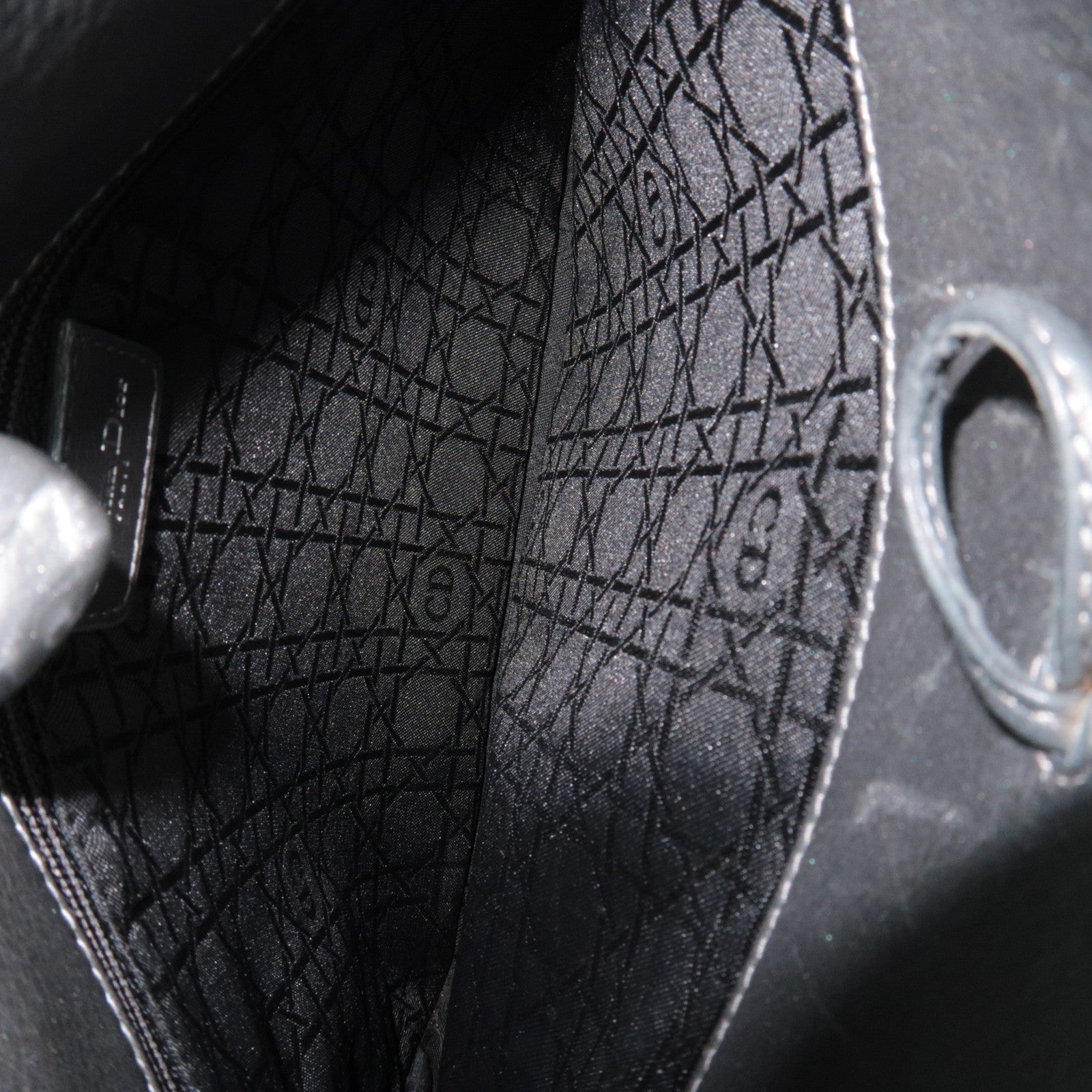 Christian Dior Maris Pearl Leather Shoulder Bag Gray *Dust bag