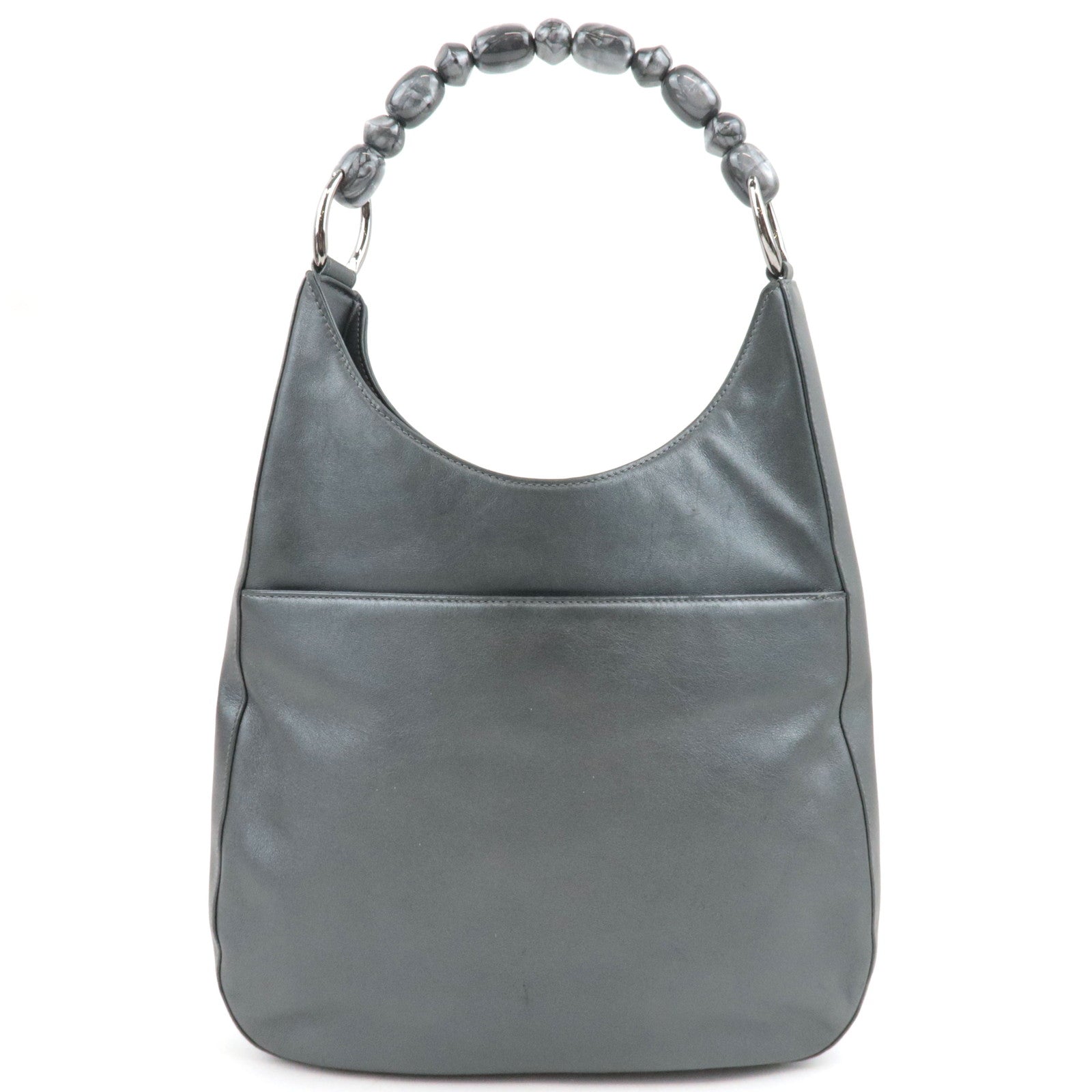 Christian Dior Maris Pearl Leather Shoulder Bag Gray *Dust bag
