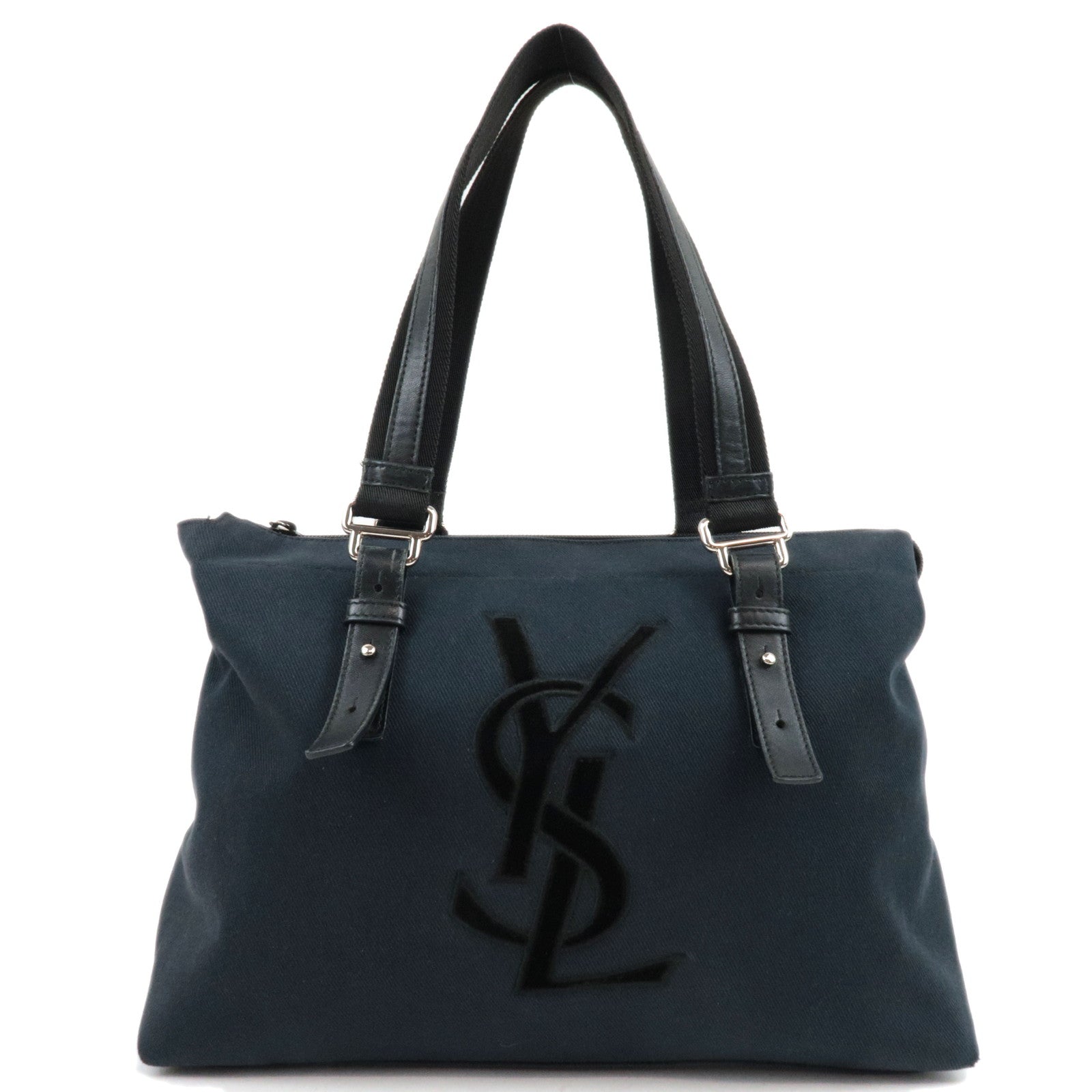 SAINT LAURENT YSL Logo Canvas Tote Bag Black83043