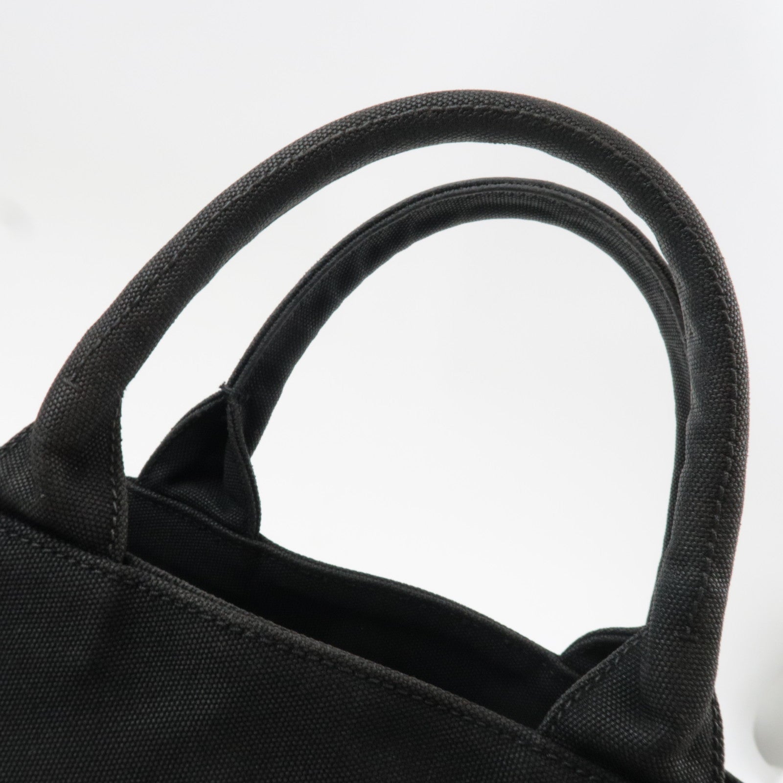 PRADA Canapa Tote Bag Canvas Black
