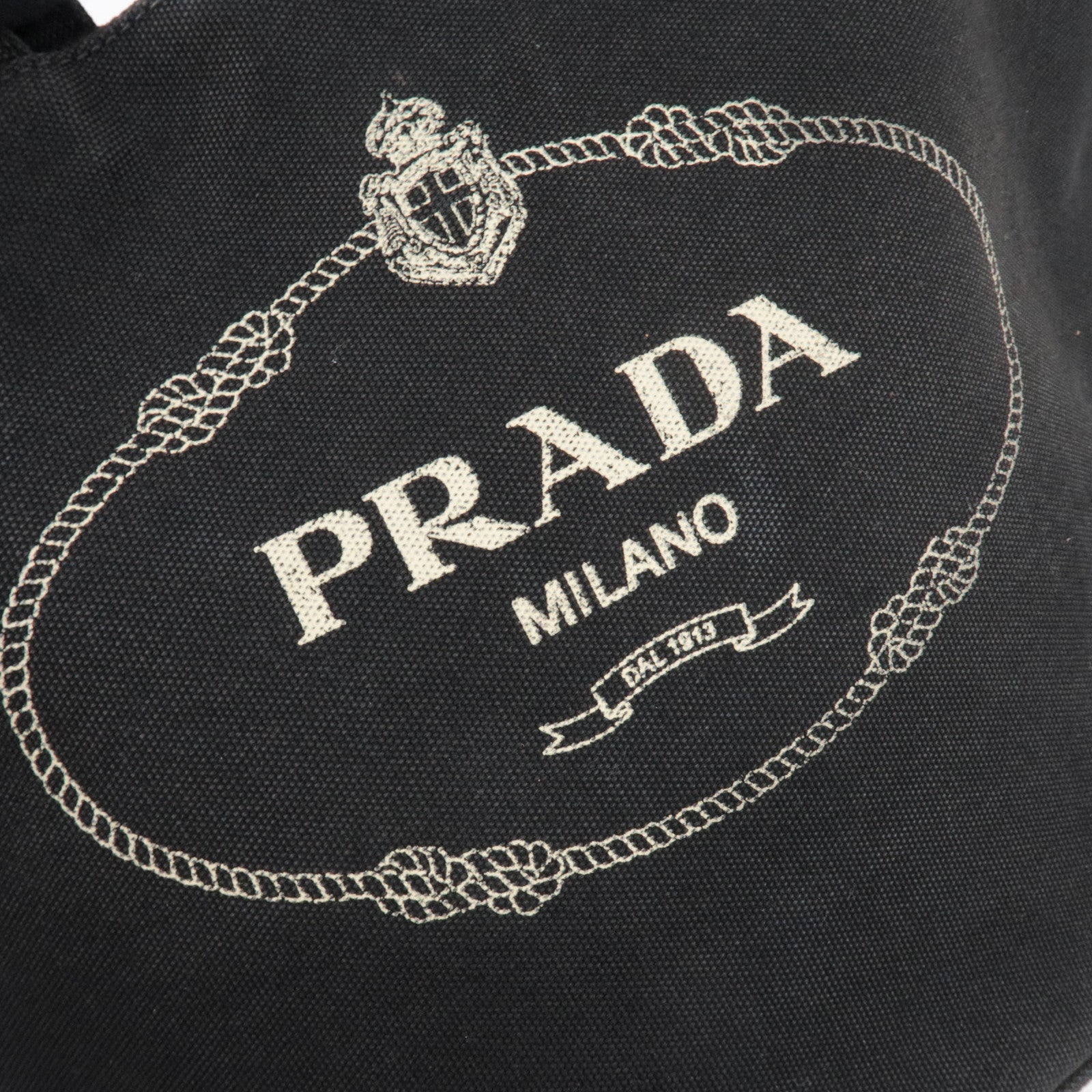 PRADA Canapa Tote Bag Canvas Black