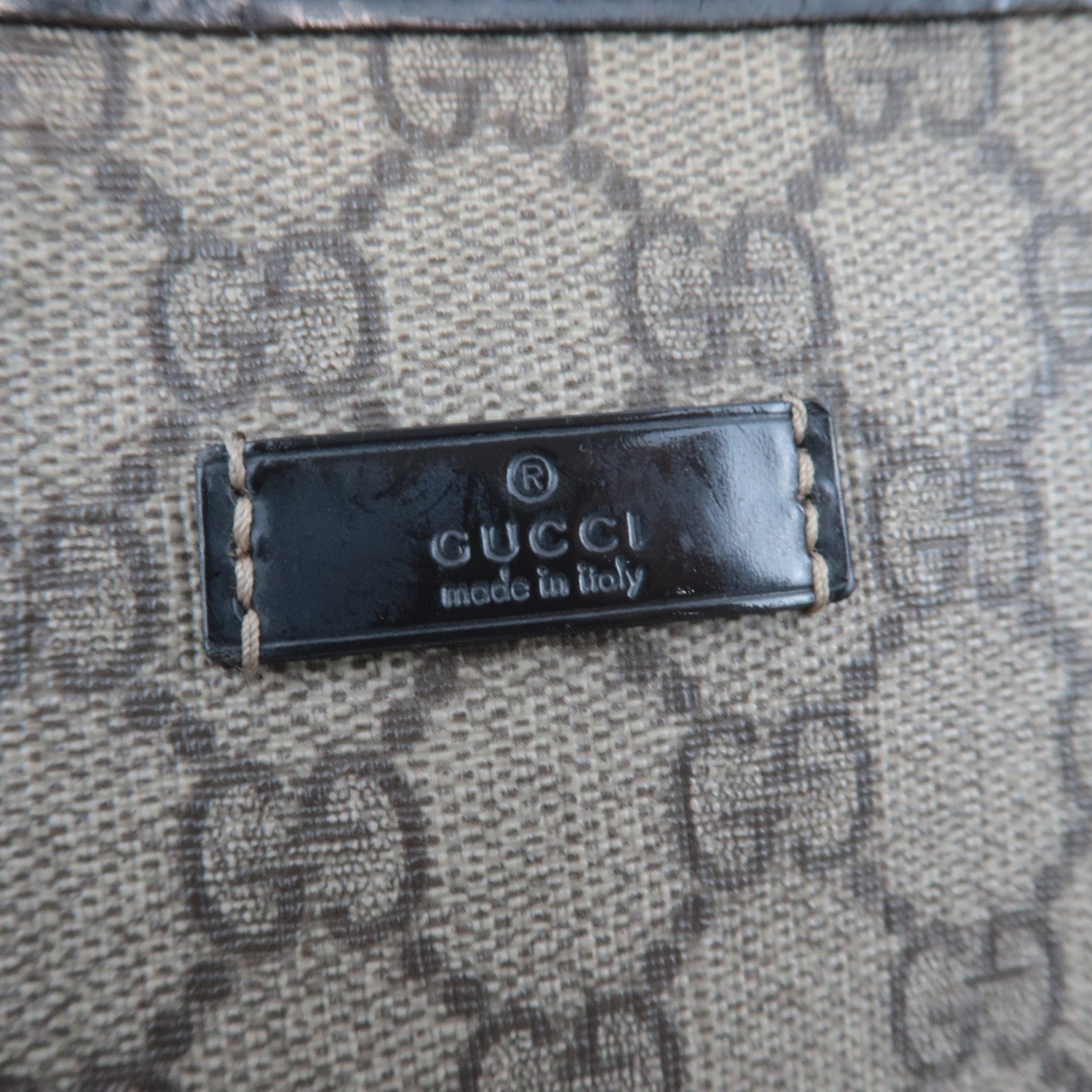GUCCI Tote Bag GG Supreme Leather Beige Brown 197953