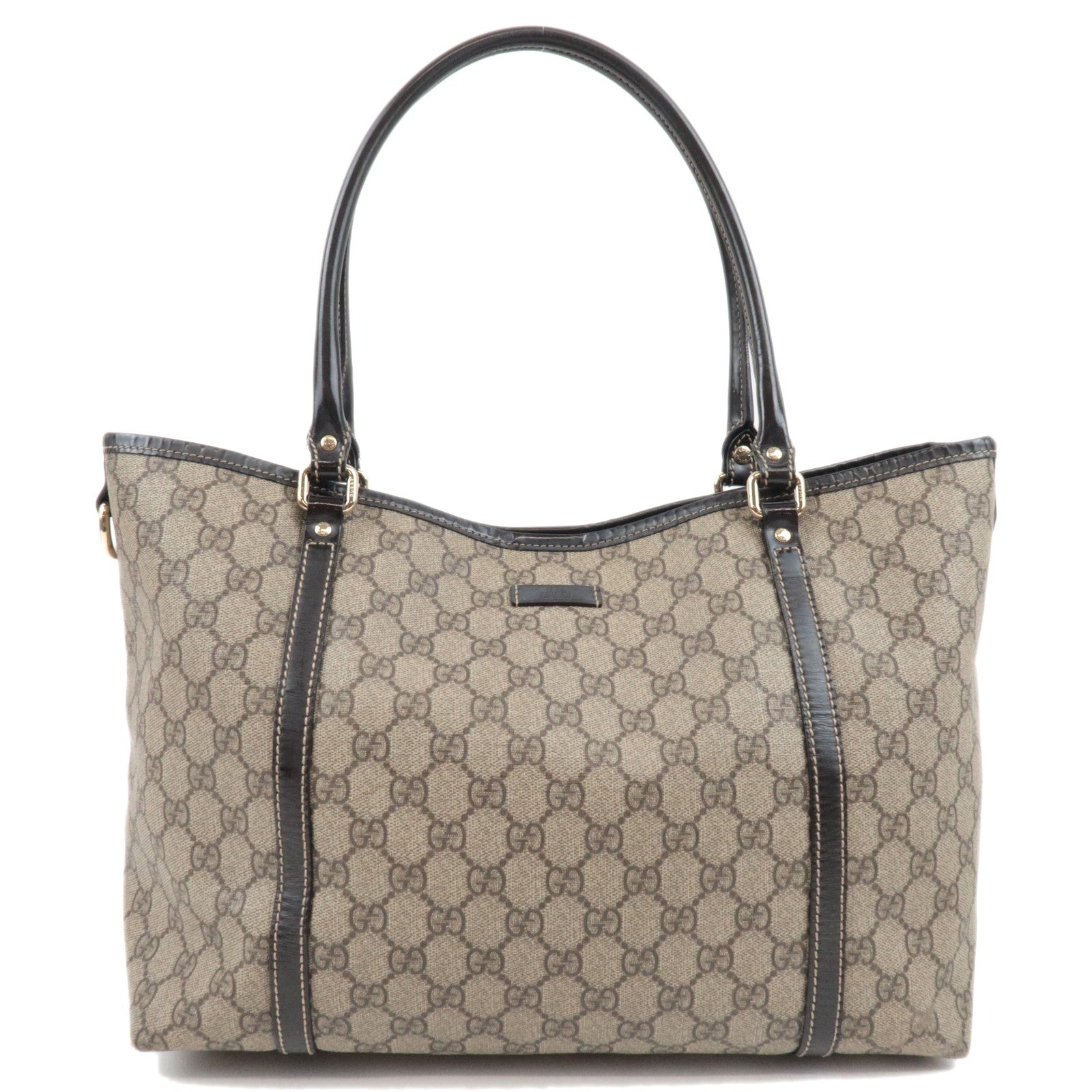 GUCCI Tote Bag GG Supreme Leather Beige Brown 19795383046