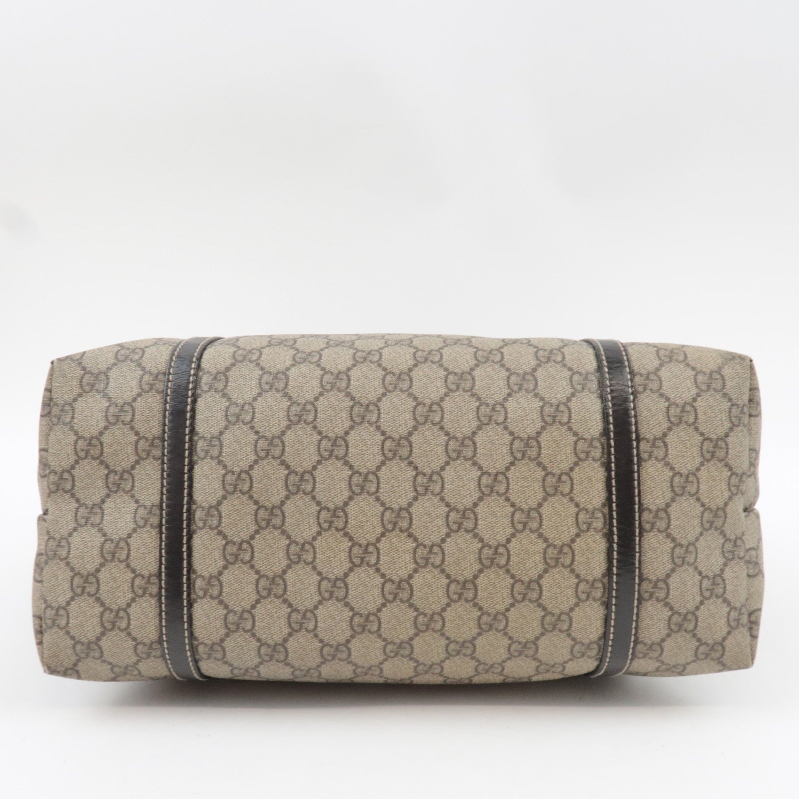 GUCCI Tote Bag GG Supreme Leather Beige Brown 197953