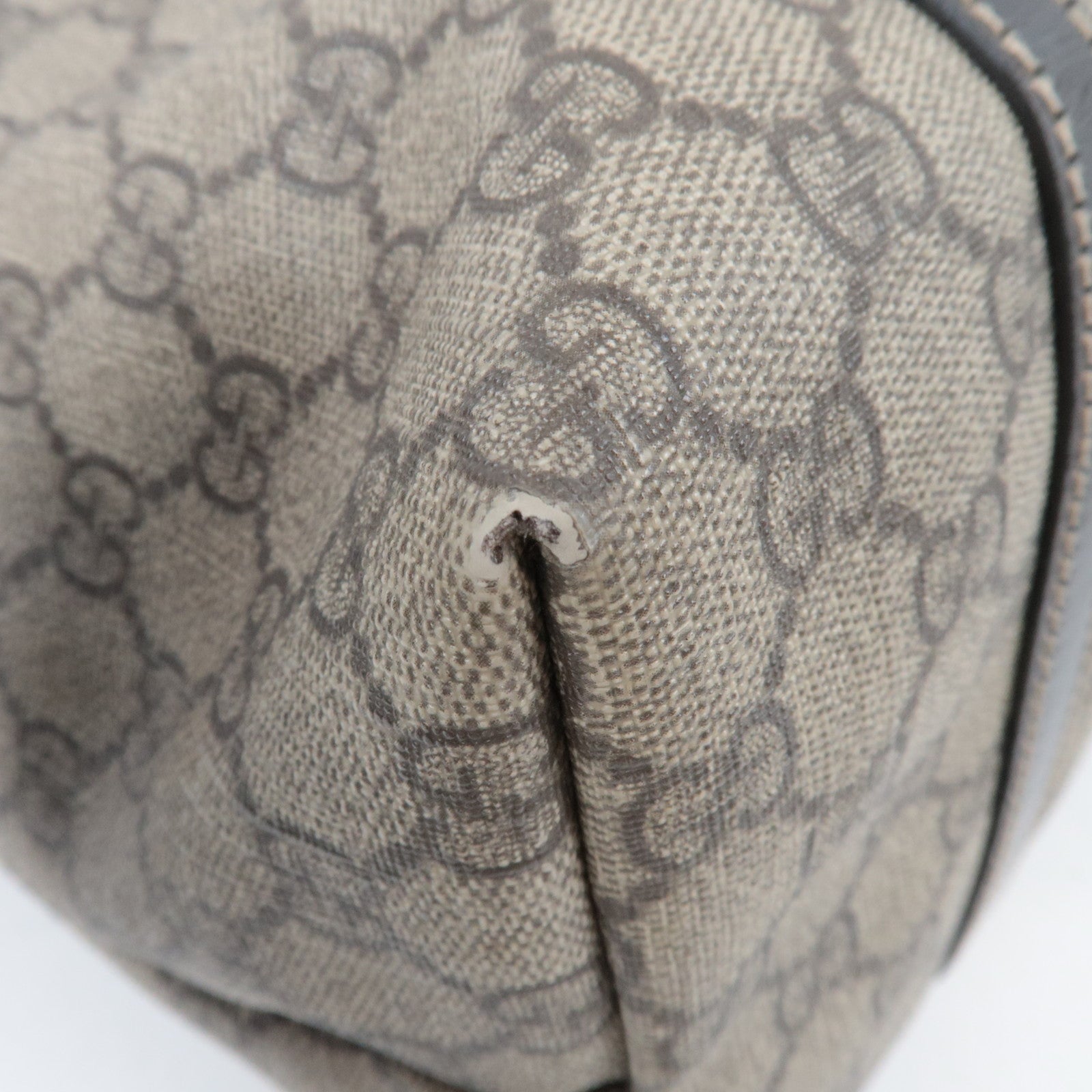 GUCCI Tote Bag GG Supreme Leather Beige Brown 197953