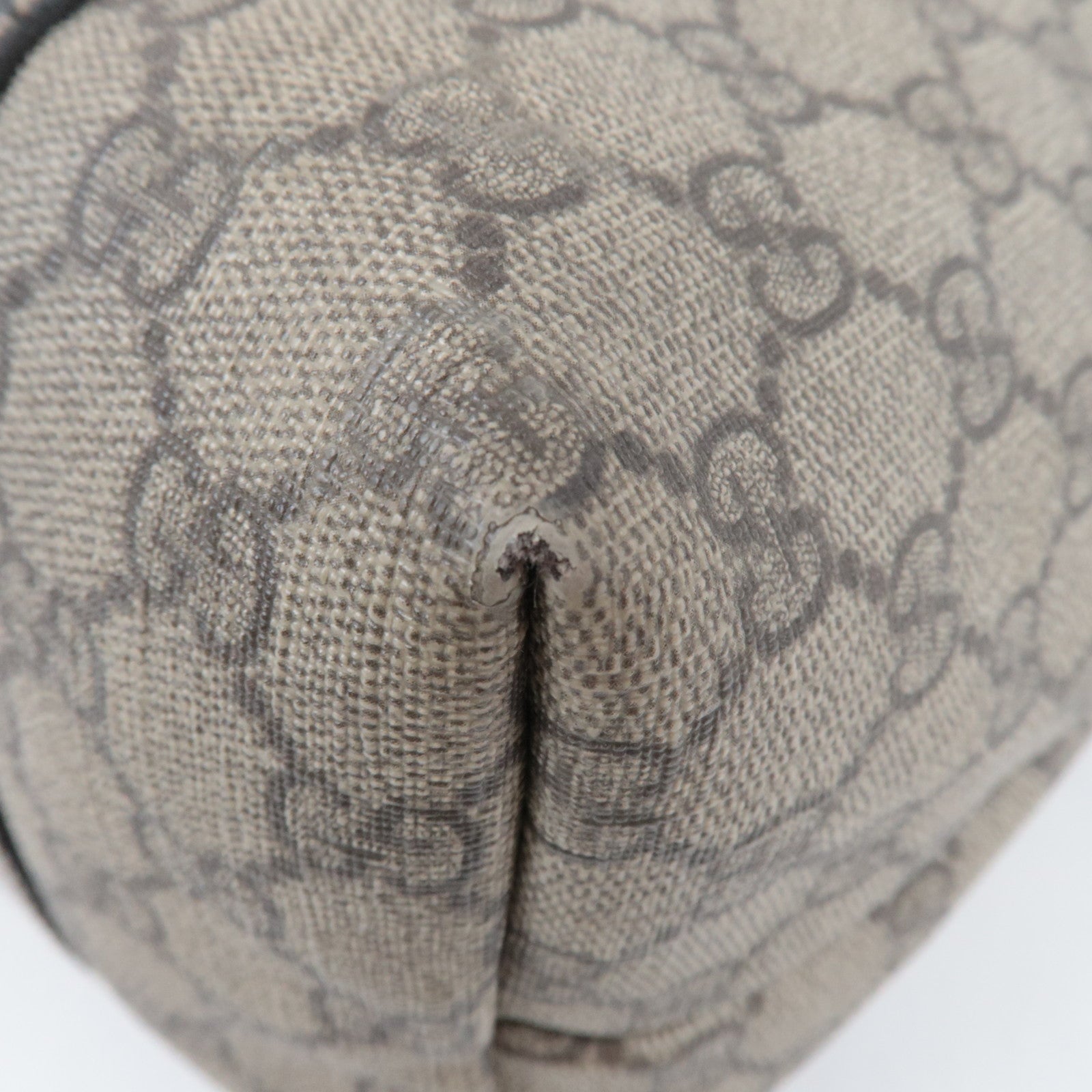 GUCCI Tote Bag GG Supreme Leather Beige Brown 197953