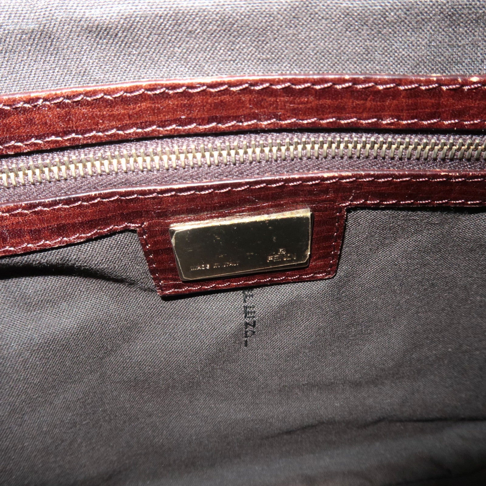 FENDI Zucchino Hobo Canvas Leather Shoulder Bag Beige Brown 8BR552