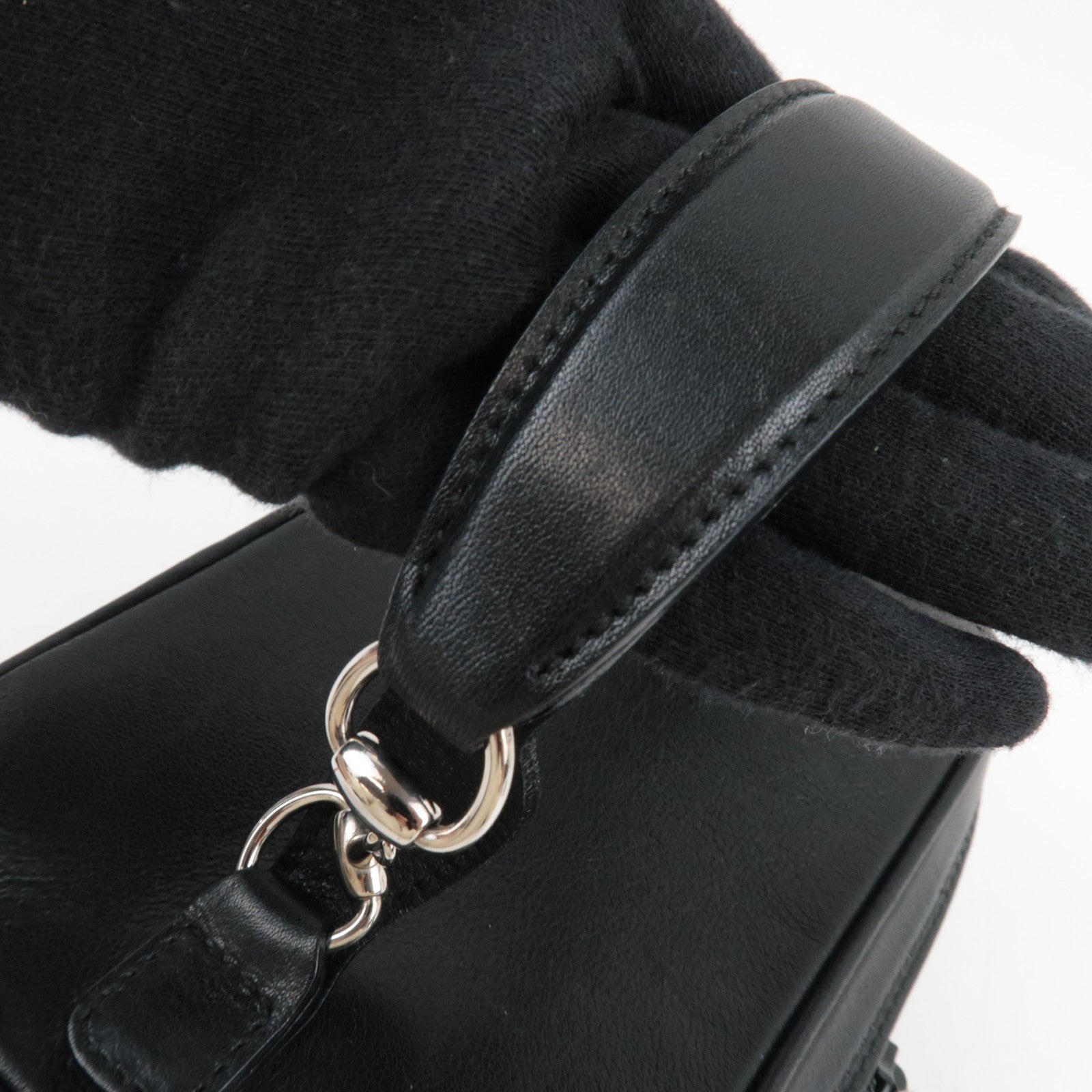 GUCCI Horsebit Leather Vanity Bag Black 032.1956.0 141 *Box