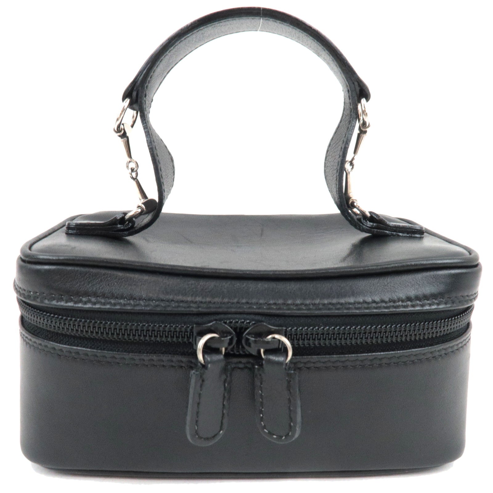 GUCCI Horsebit Leather Vanity Bag Black 032.1956.0 141 *Box 83051