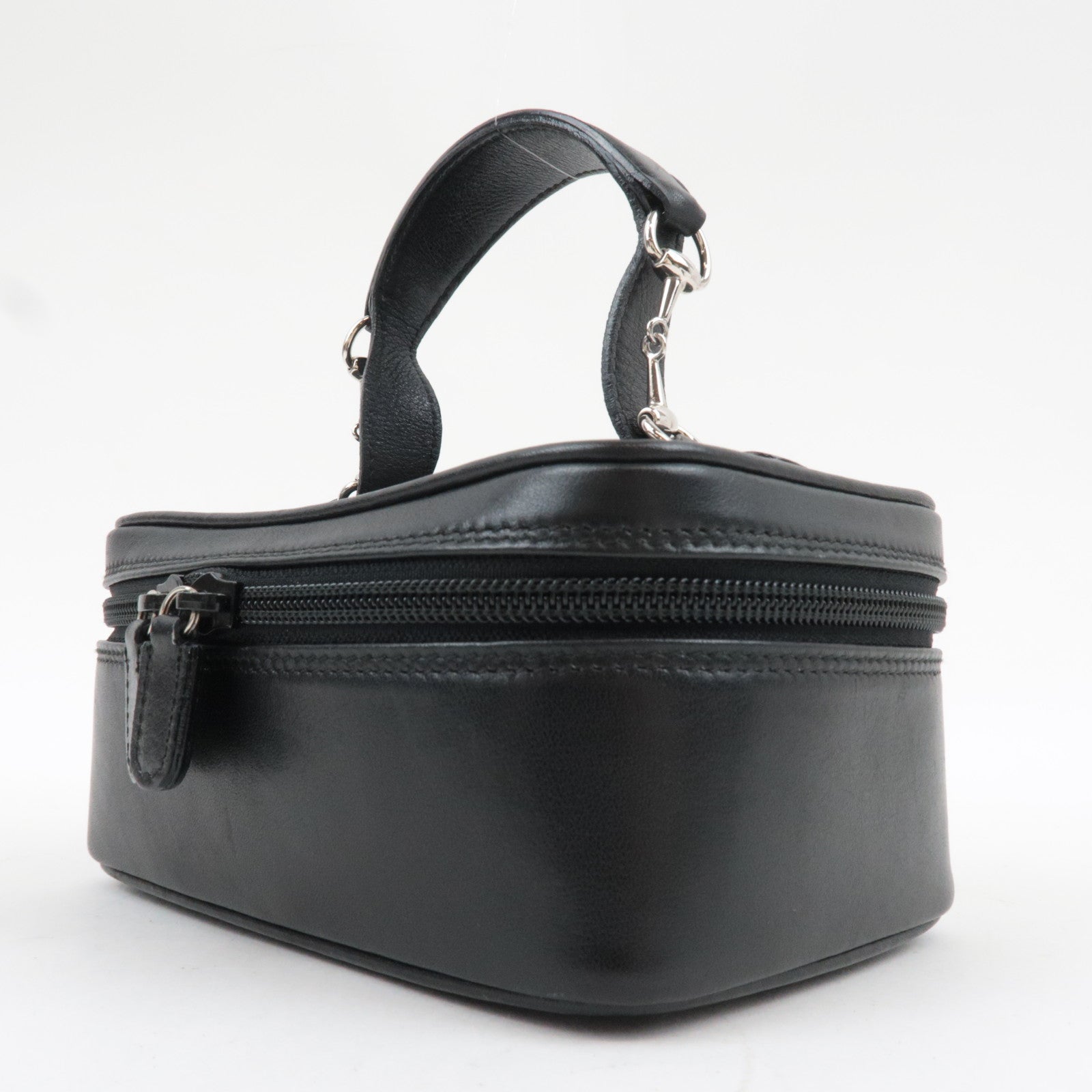 GUCCI Horsebit Leather Vanity Bag Black 032.1956.0 141 *Box