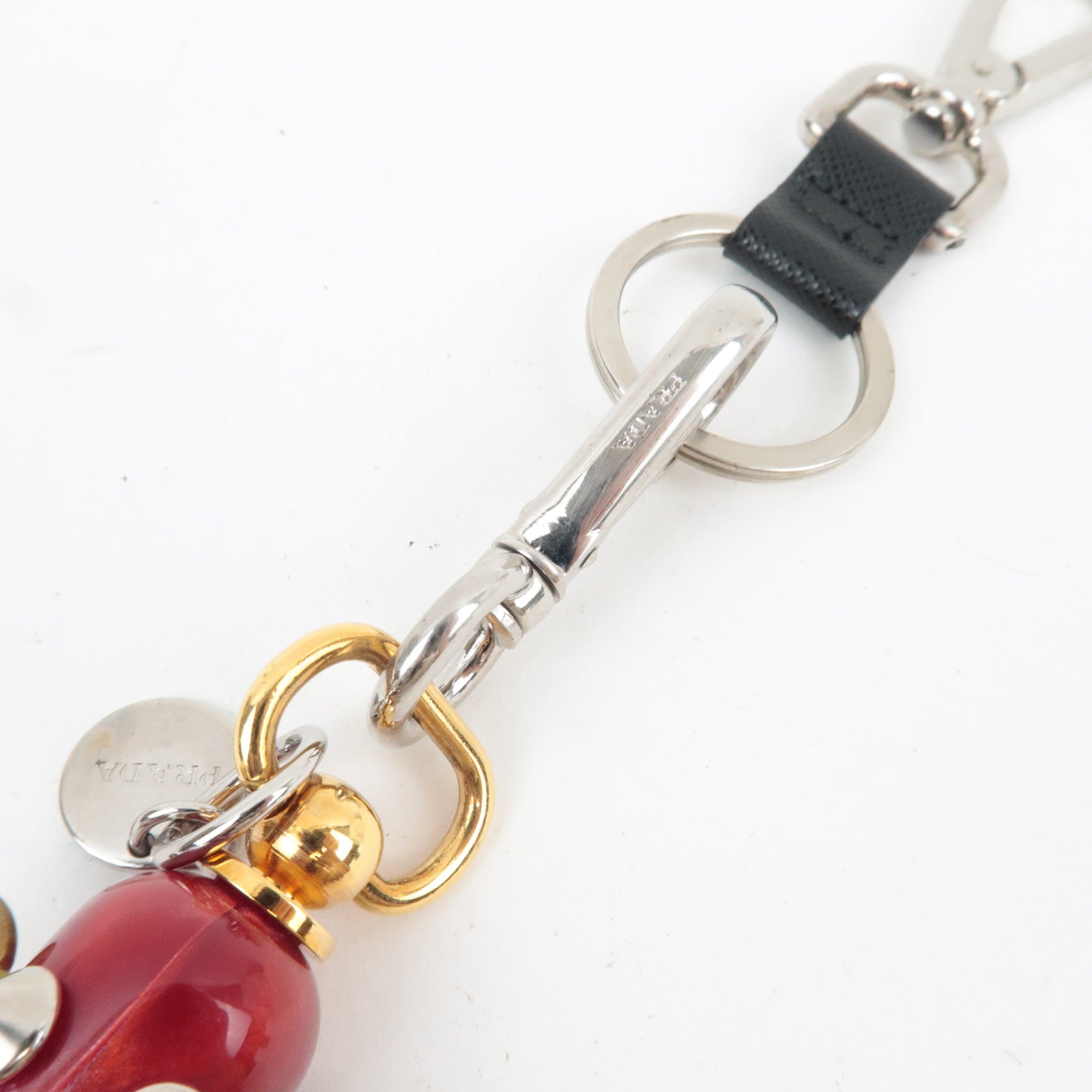 PRADA Robot Bag Charm Black Red Gold 2AR246 *Box, Dust bag