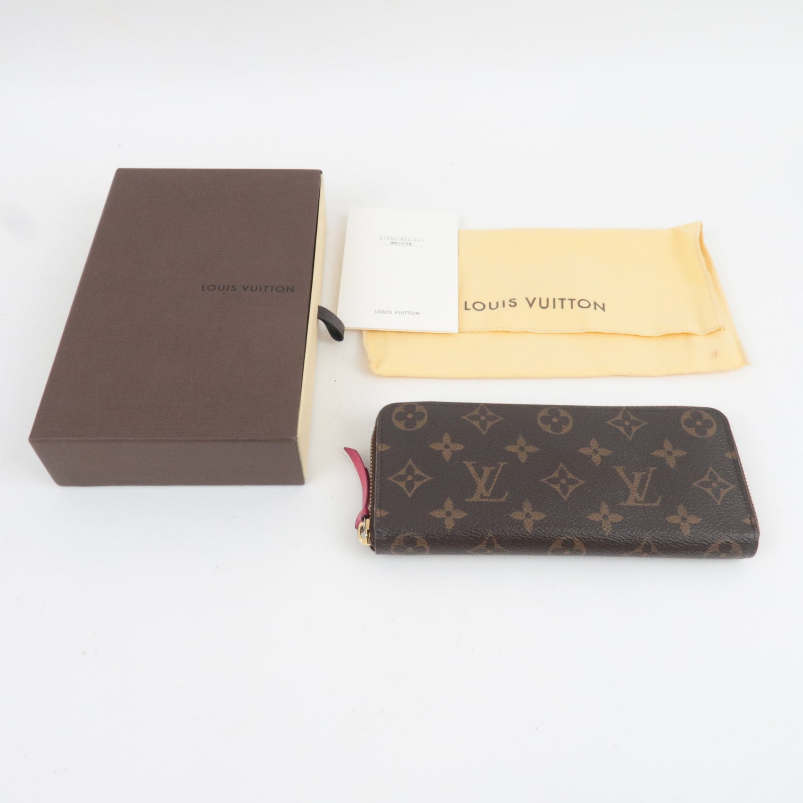 Louis Vuitton Monogram Portefeuille Clemence Long Wallet Fuchsia M60742 CA2146 *Box, Dust bag