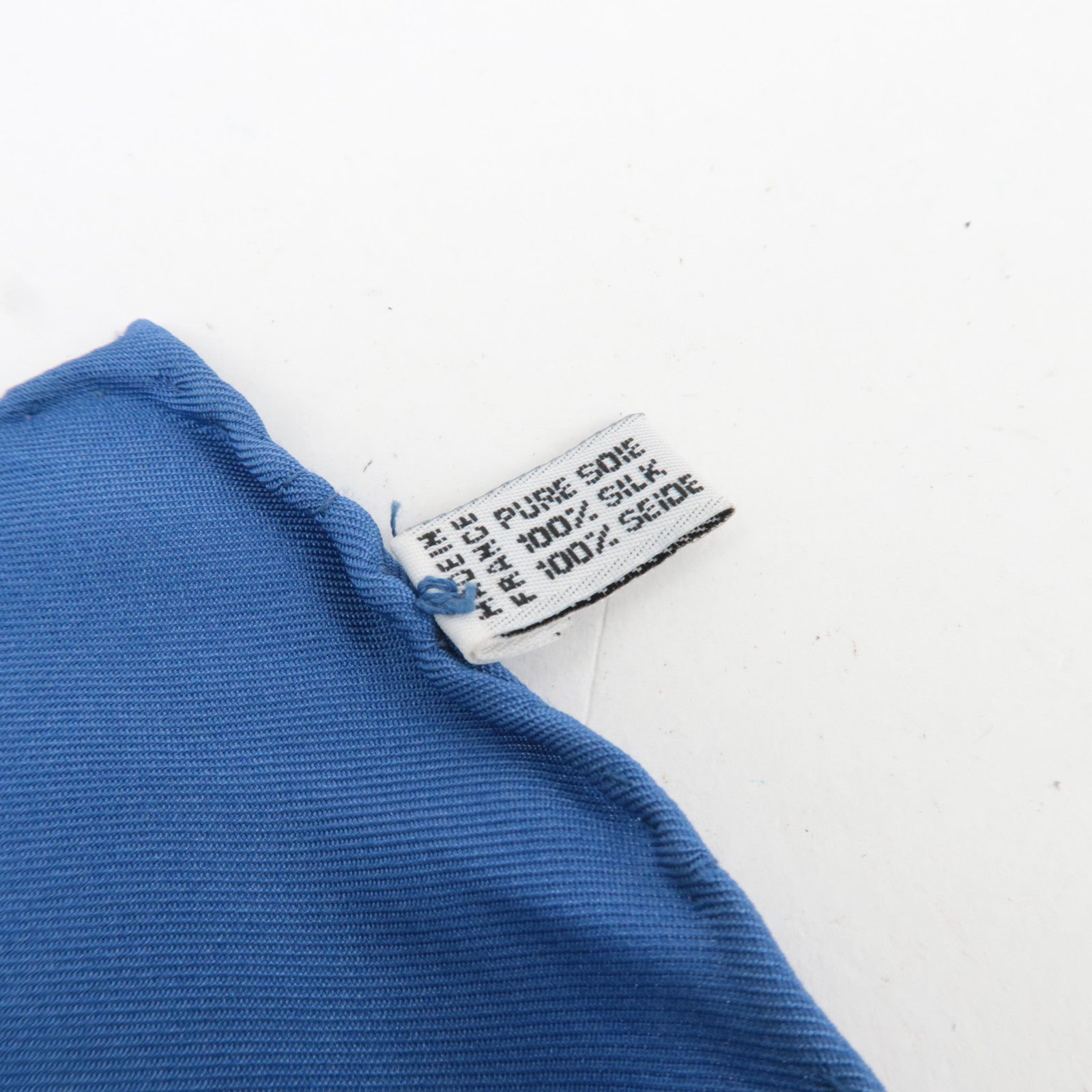 CELINE Ribbon Print Scarf 100% Silk Blue