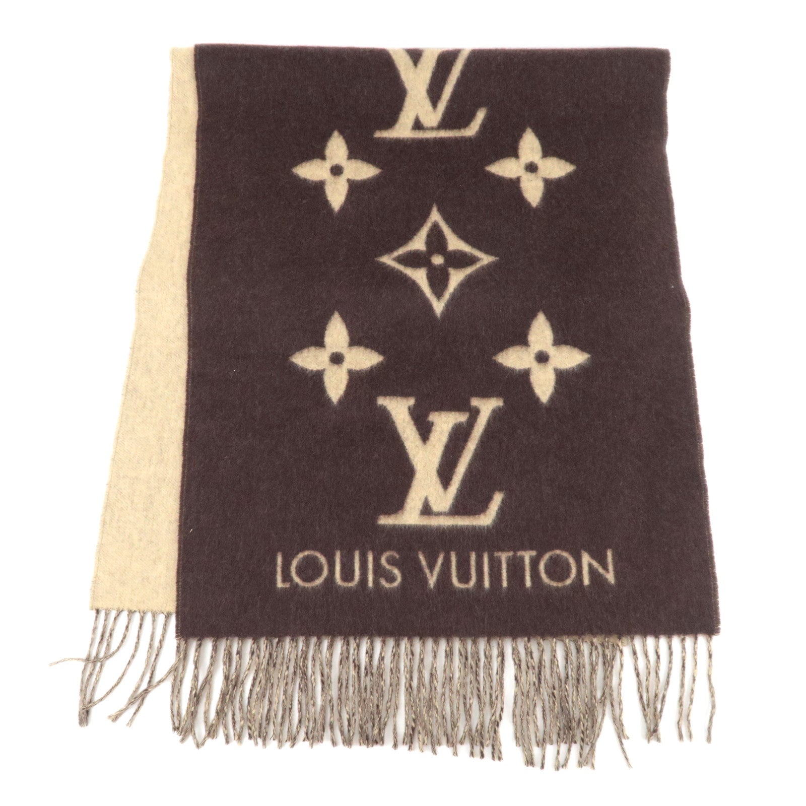Louis Vuitton Echarpe Reykjavik Scarf Cashmere Brown Beige M7104183072