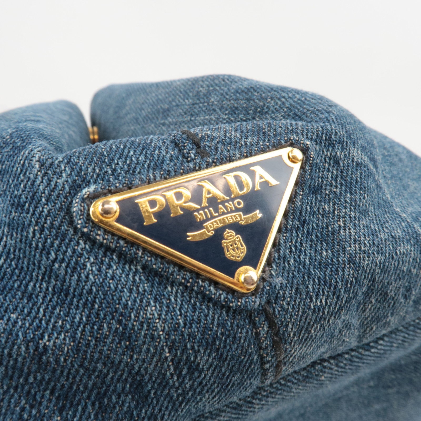 PRADA Canapa Denim Tote Bag Blue B1877B