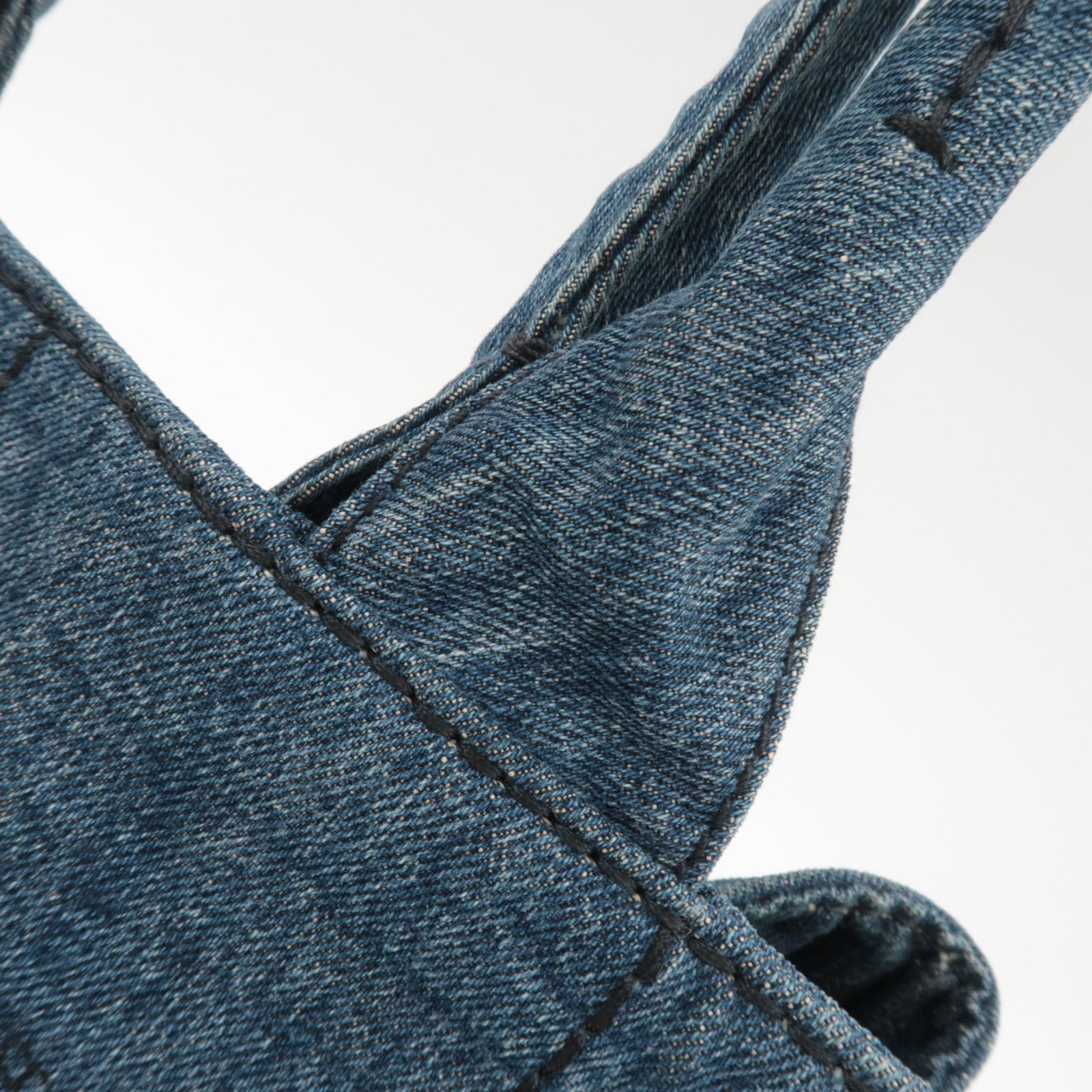 PRADA Canapa Denim Tote Bag Blue B1877B