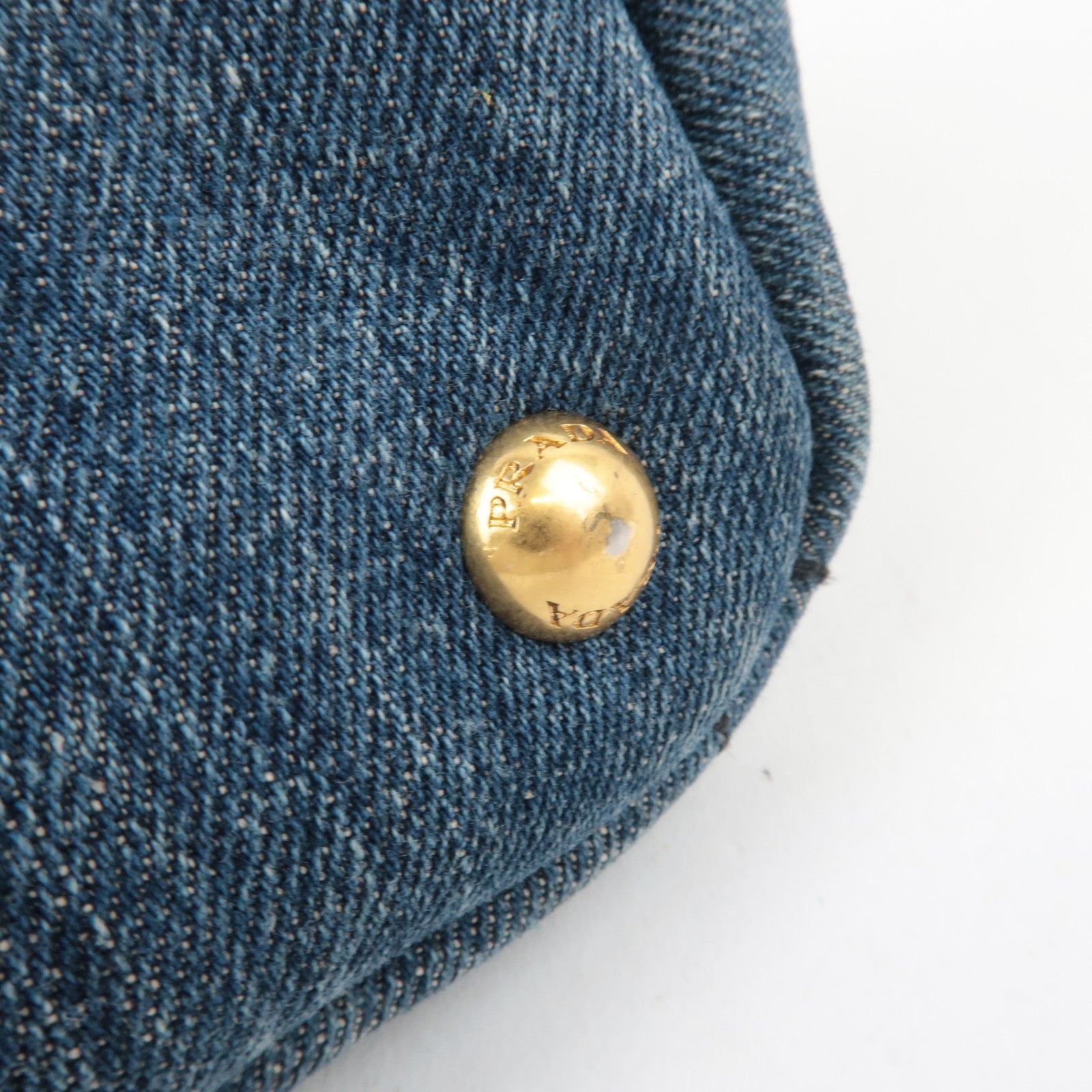 PRADA Canapa Denim Tote Bag Blue B1877B