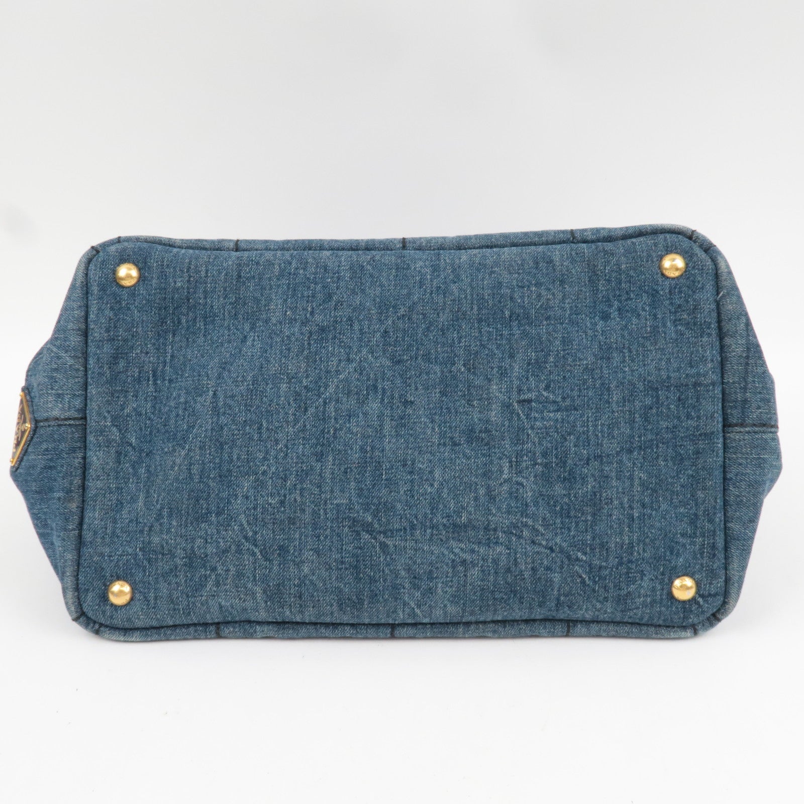 PRADA Canapa Denim Tote Bag Blue B1877B