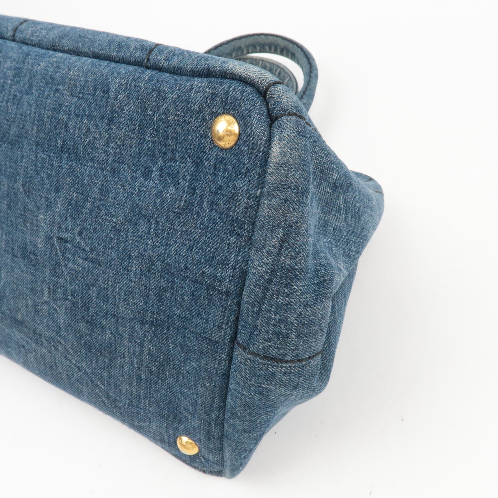 PRADA Canapa Denim Tote Bag Blue B1877B