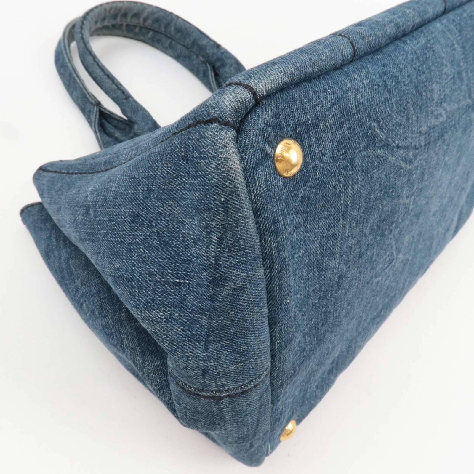 PRADA Canapa Denim Tote Bag Blue B1877B