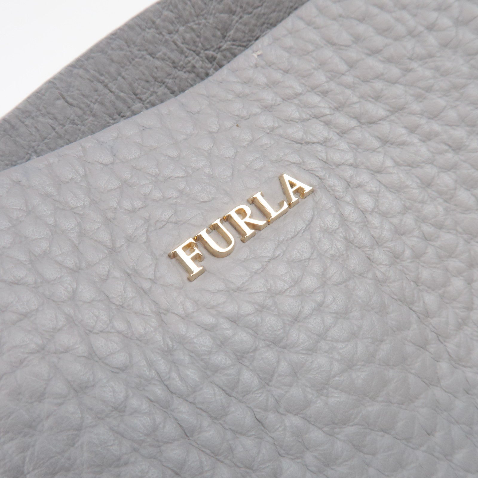 FURLA Leather 2Way Shoulder Bag Gray *Strap